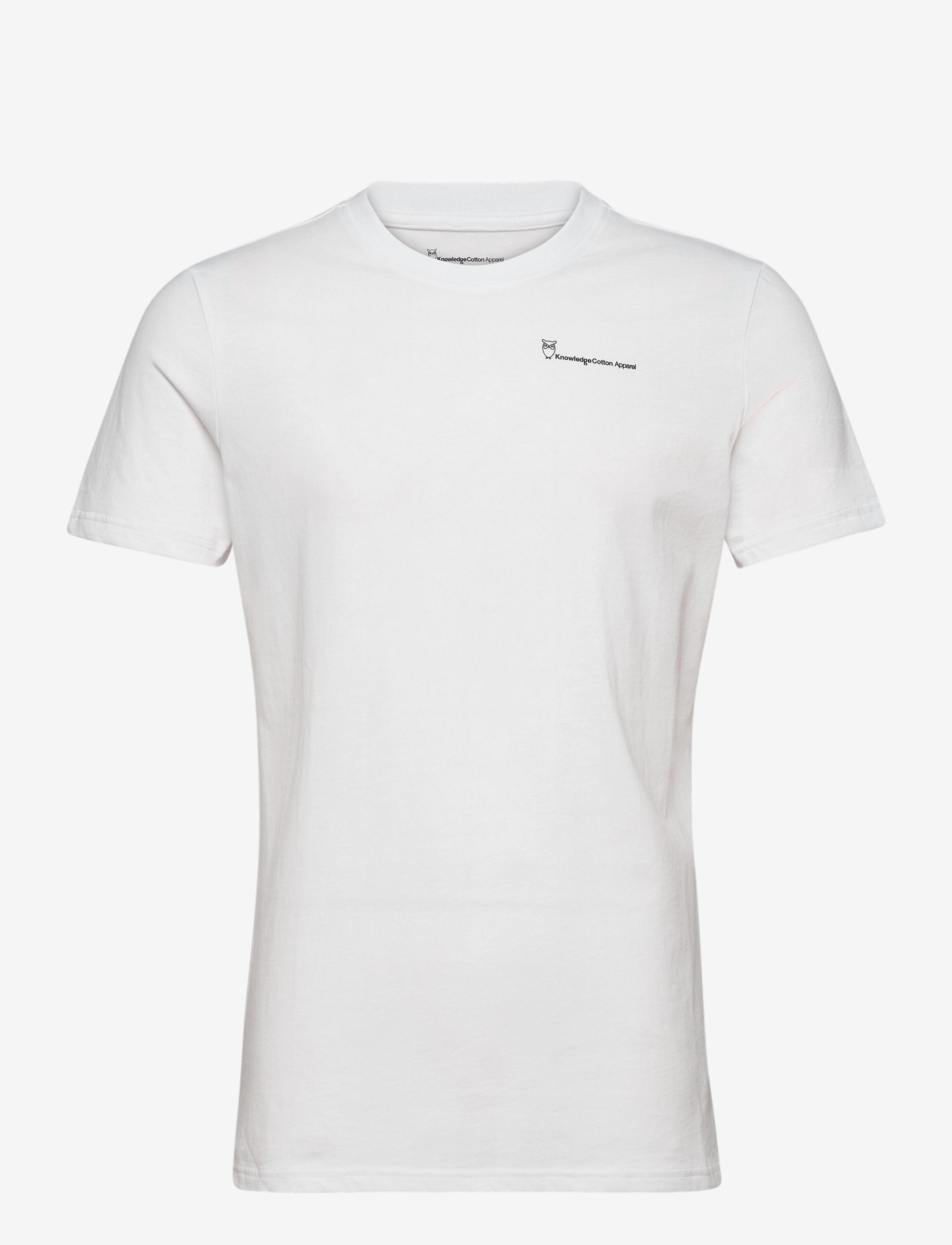 Knowledge Cotton Apparel Regular trademark chest print t-shi - T-shirts - BRIGHT WHITE / white