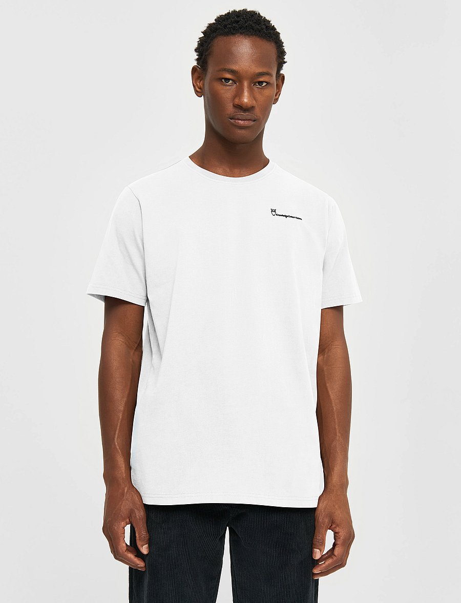Knowledge Cotton Apparel - ALDER knowledgecotton tee - GOTS/Ve - kortärmade t-shirts - bright white - 0