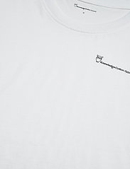 Knowledge Cotton Apparel - Regular trademark chest print t-shi - mažiausios kainos - bright white - 4
