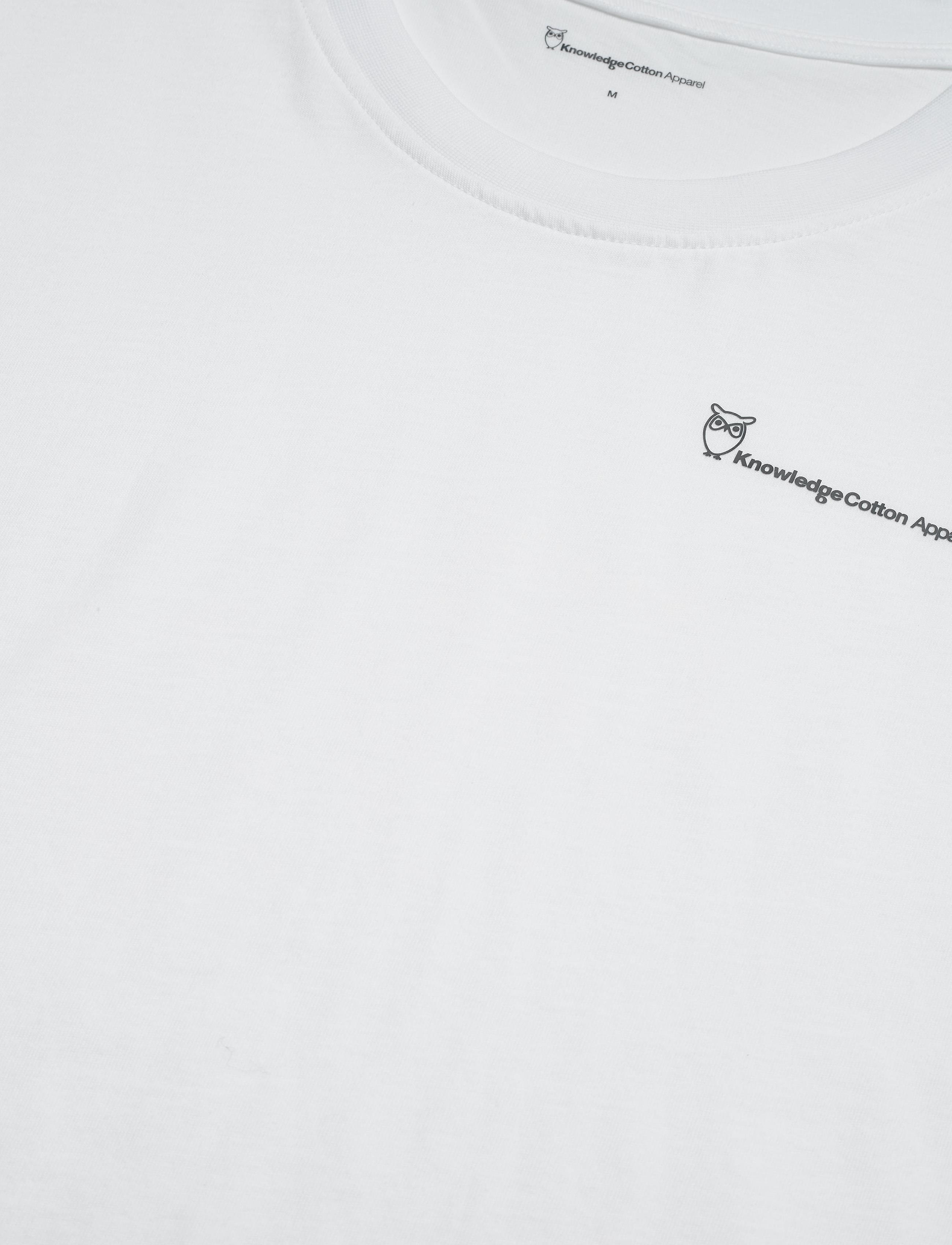 Knowledge Cotton Apparel - Regular trademark chest print t-shi - lowest prices - bright white - 4