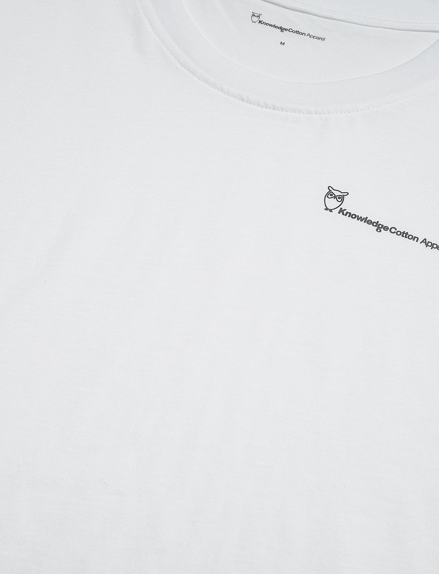 Knowledge Cotton Apparel - ALDER knowledgecotton tee - GOTS/Ve - kortärmade t-shirts - bright white - 4