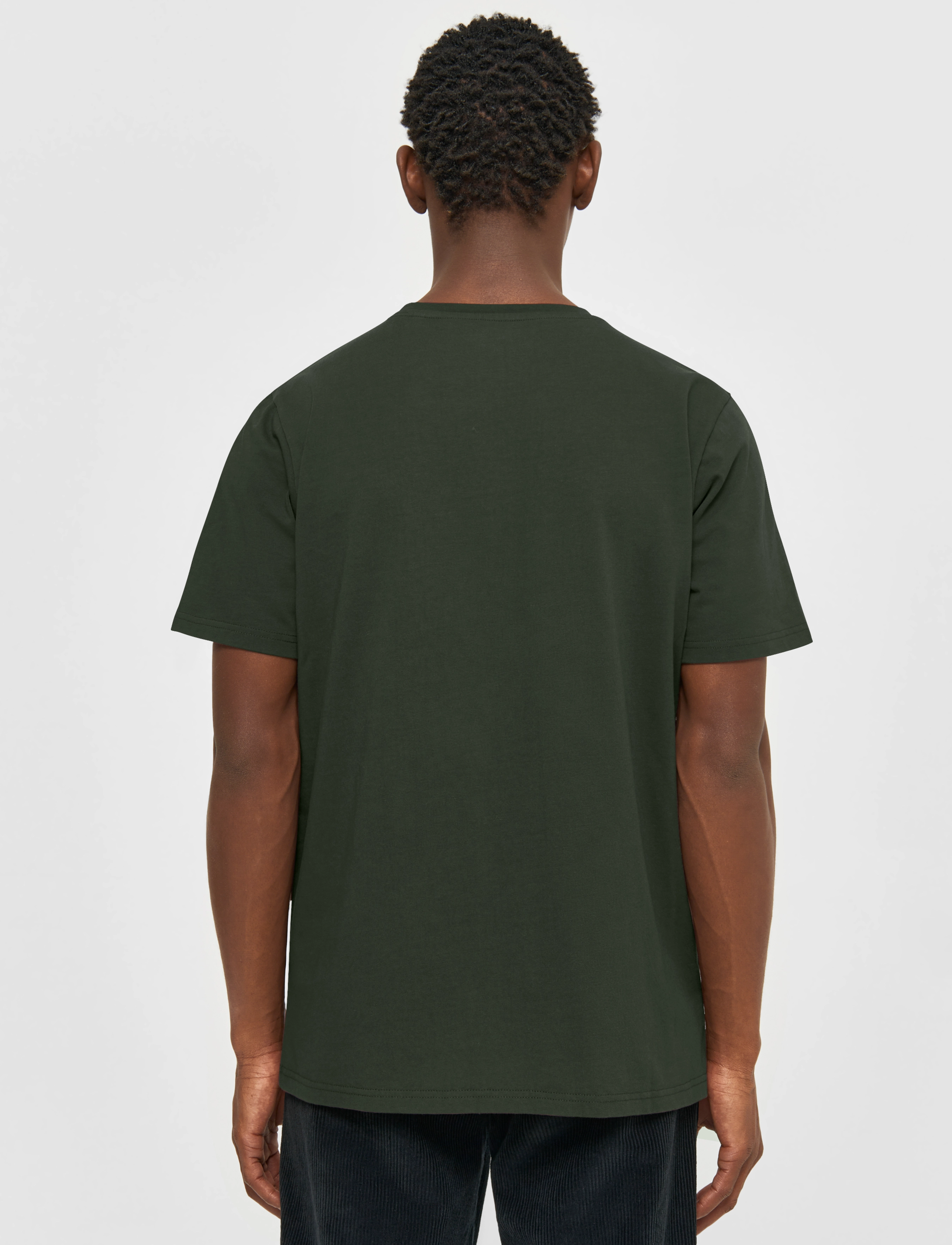 Knowledge Cotton Apparel - Regular trademark chest print t-shi - forrest night - 3