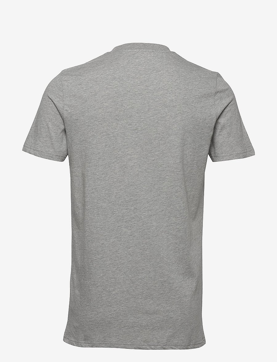 Knowledge Cotton Apparel - Regular trademark chest print t-shi - grey melange - 2
