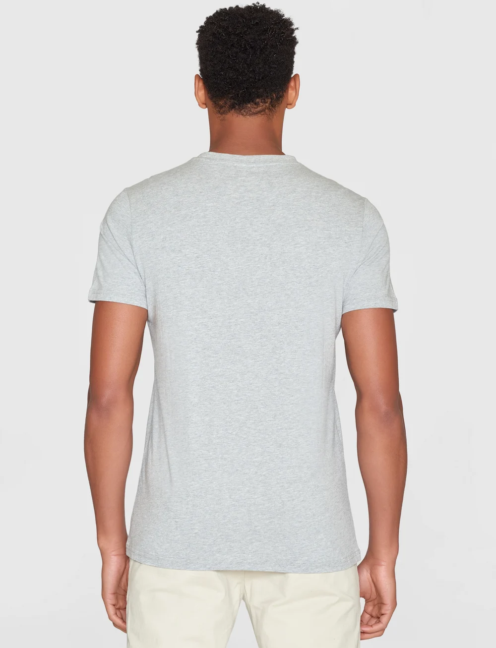 Knowledge Cotton Apparel - Regular trademark chest print t-shi - kurzärmelig - grey melange - 3