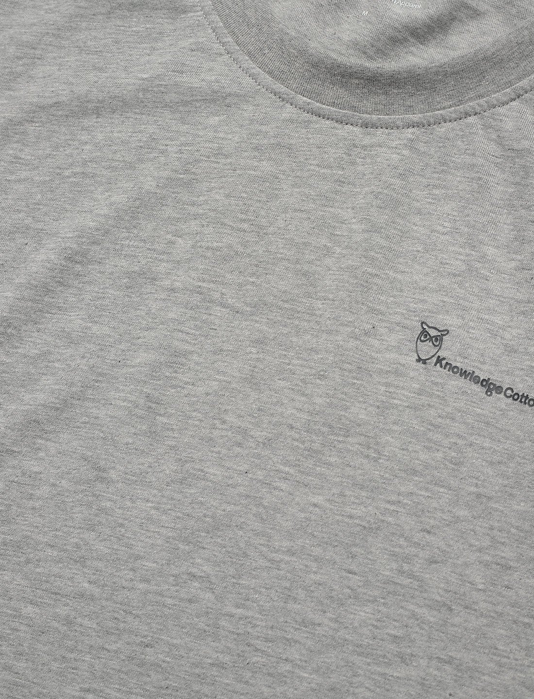 Knowledge Cotton Apparel - Regular trademark chest print t-shi - kurzärmelig - grey melange - 4