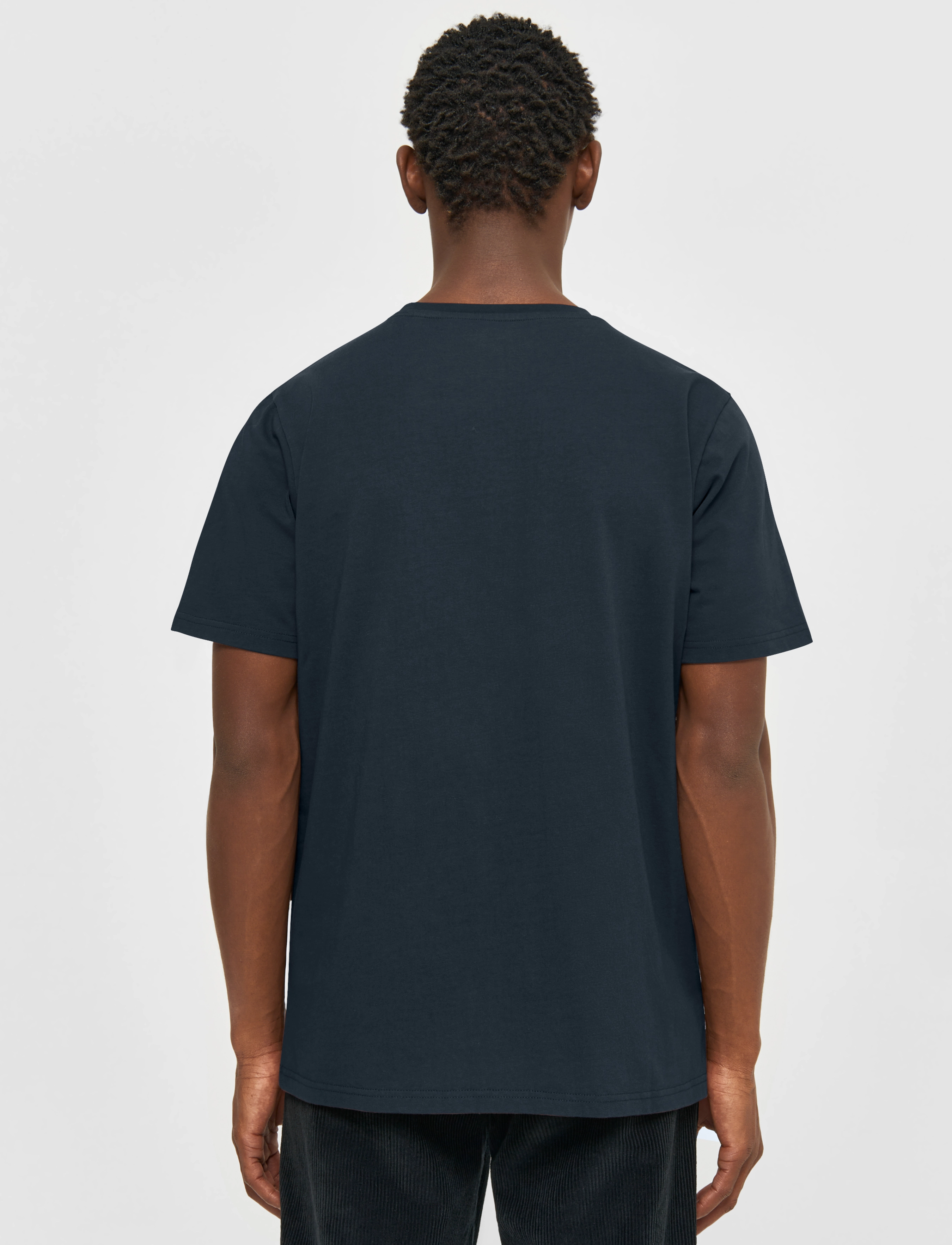 Knowledge Cotton Apparel - Regular trademark chest print t-shi - total eclipse - 3