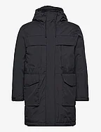 APEX CANVAS long padded coat - GRS - BLACK JET