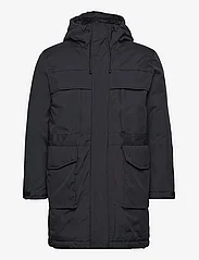 Knowledge Cotton Apparel - APEX CANVAS long padded coat - GRS - winter jackets - black jet - 0