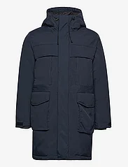 Knowledge Cotton Apparel - APEX CANVAS long padded coat - GRS - winter jackets - total eclipse - 0