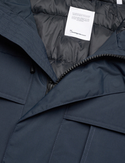 Knowledge Cotton Apparel - APEX CANVAS long padded coat - GRS - winter jackets - total eclipse - 4