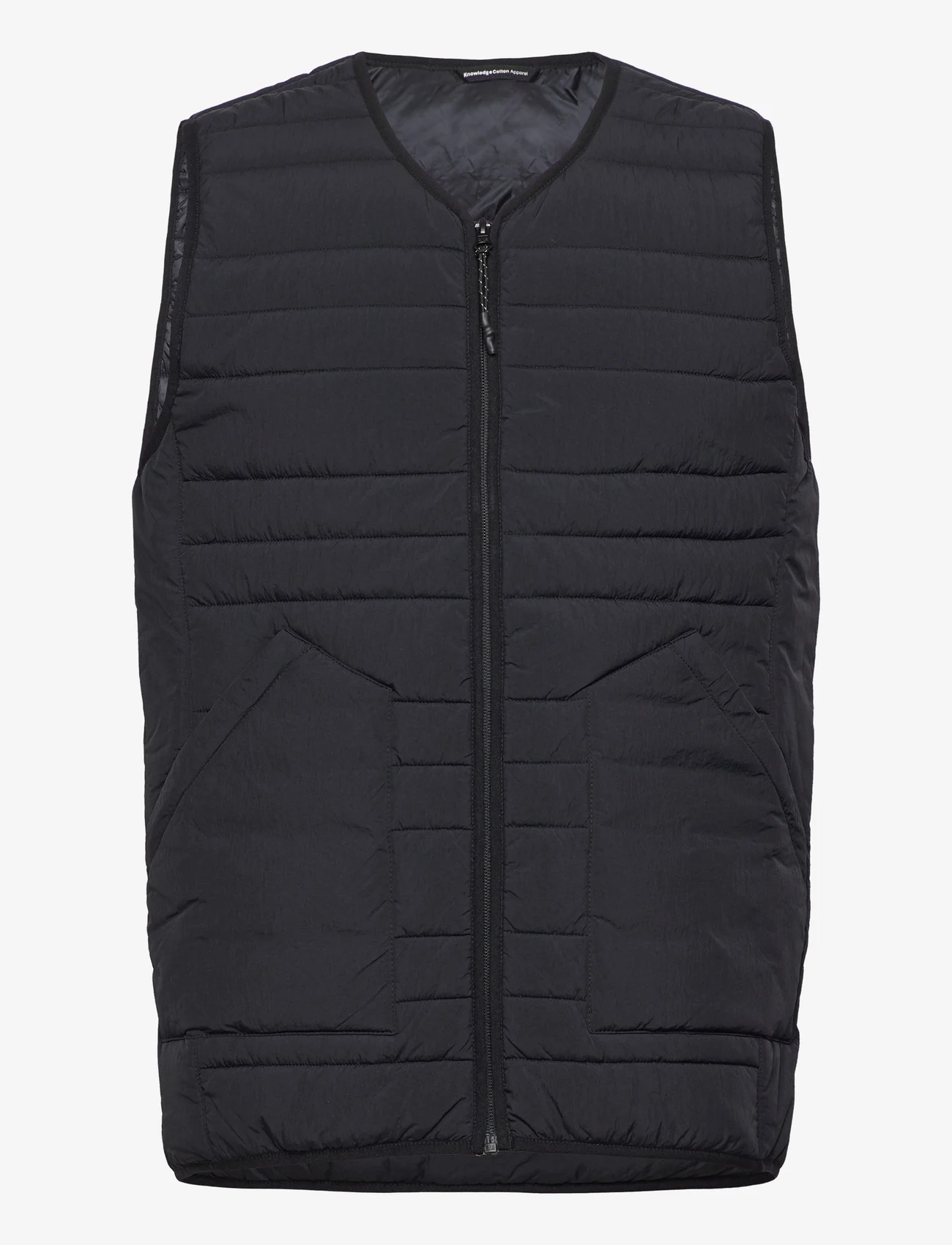 Knowledge Cotton Apparel - GO ANYWEAR quilted padded zip vest - liemenės - black jet - 0