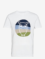 Knowledge Cotton Apparel - ALDER colored owl tee - GOTS/Vegan - lowest prices - bright white - 0