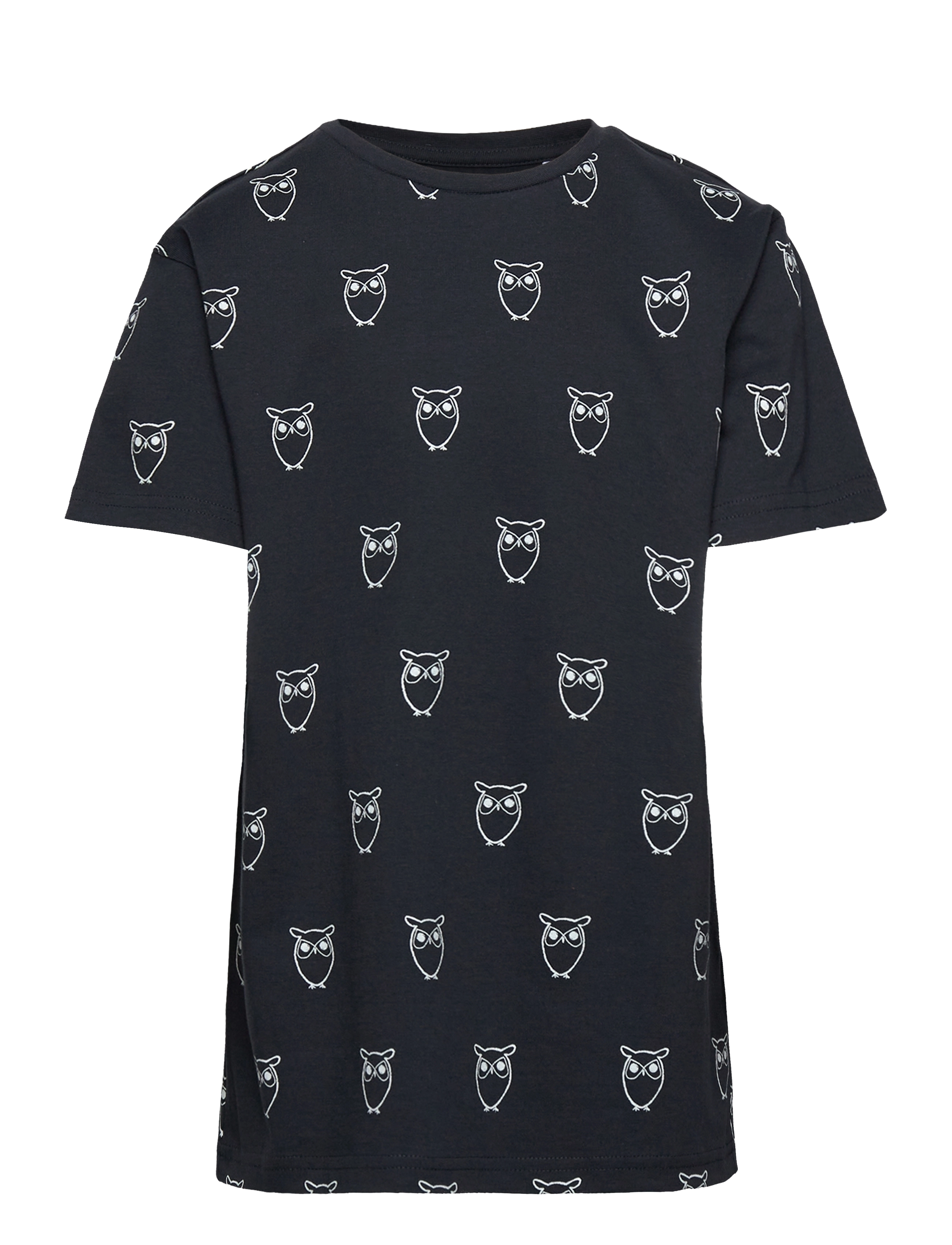 Knowledge Cotton Apparel - Owl AOP tee - GOTS/Vegan - total eclipse - 0