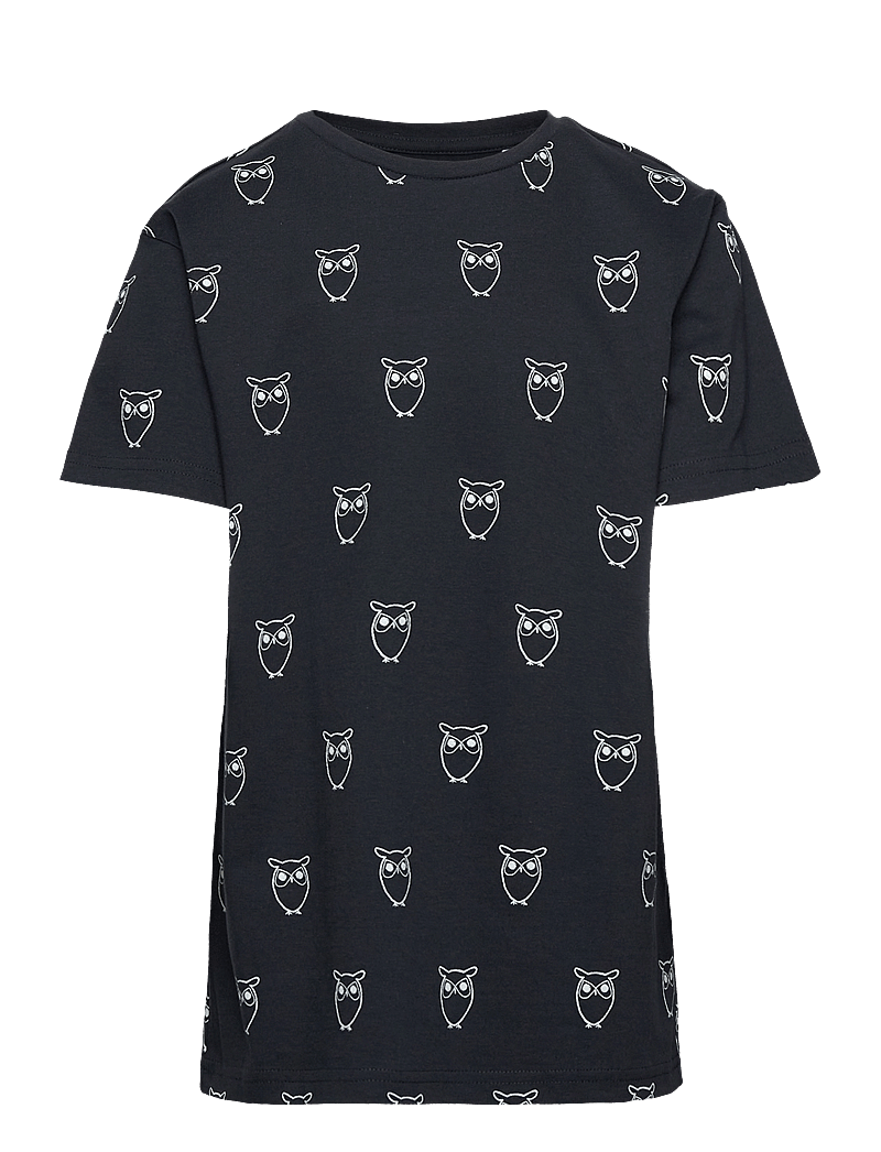 Knowledge Cotton Apparel - Owl AOP tee - GOTS/Vegan - total eclipse - 0