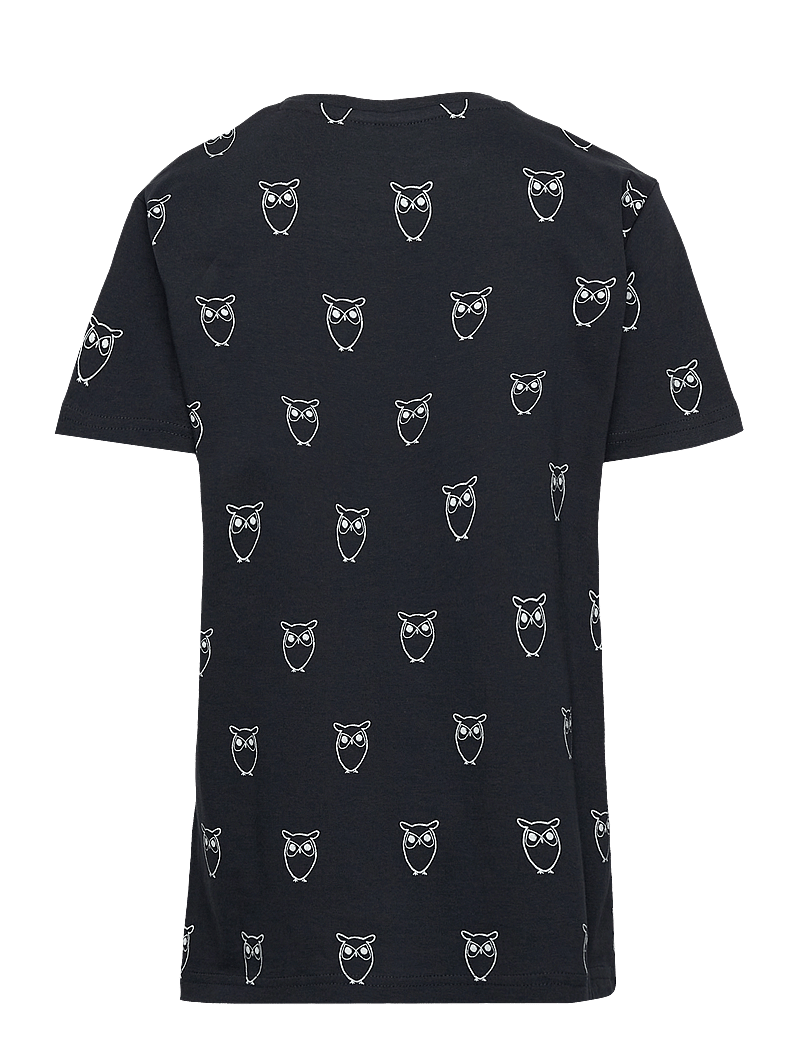 Knowledge Cotton Apparel - Owl AOP tee - GOTS/Vegan - total eclipse - 1