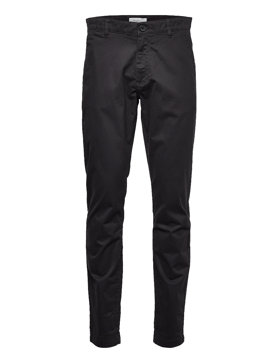 Knowledge Cotton Apparel - Luca slim chino pants - chinos - black jet - 1