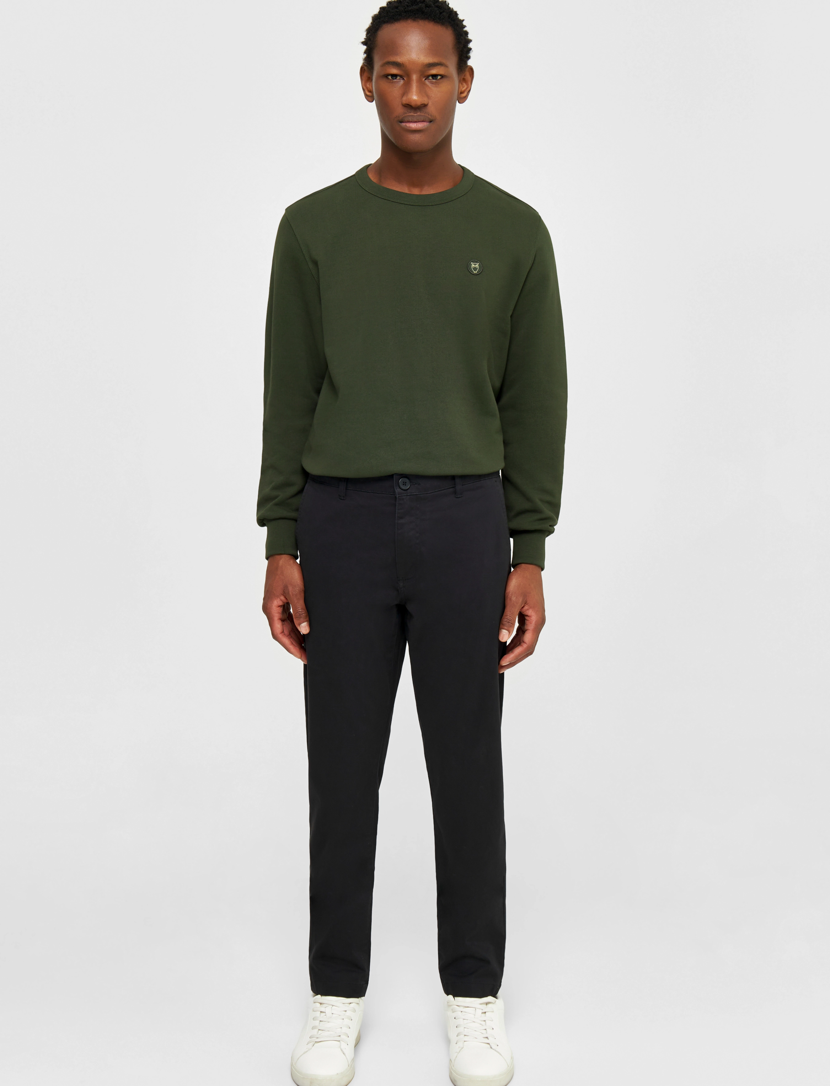 Knowledge Cotton Apparel Luca slim chino pants - Hosen - BLACK JET / black
