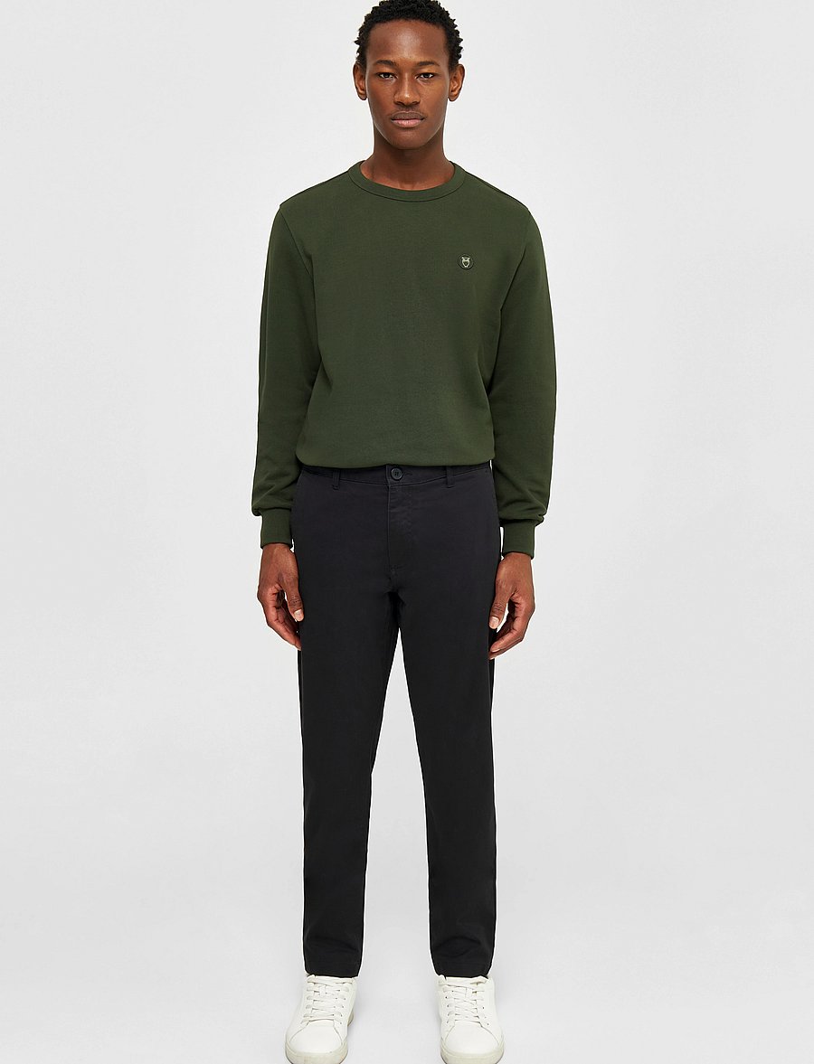 Knowledge Cotton Apparel - Luca slim chino pants - chinos - black jet - 0