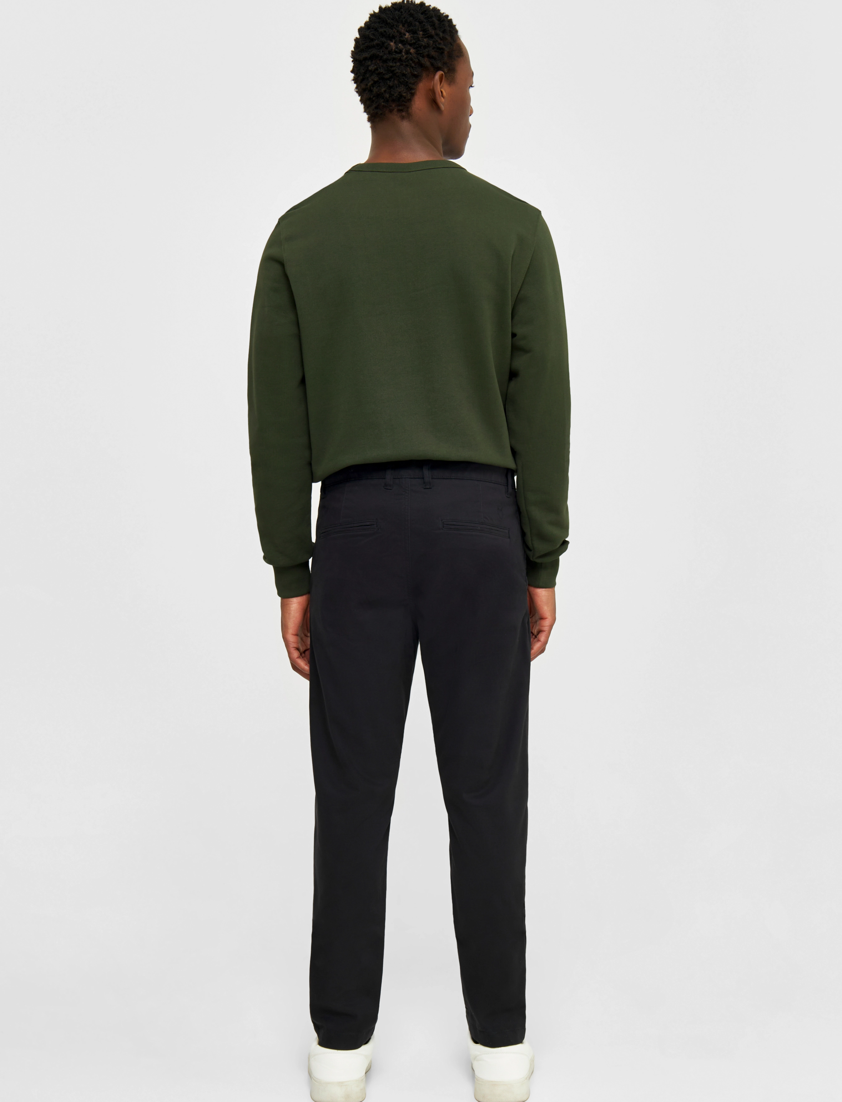 Knowledge Cotton Apparel - Luca slim chino pants - chinos - black jet - 3