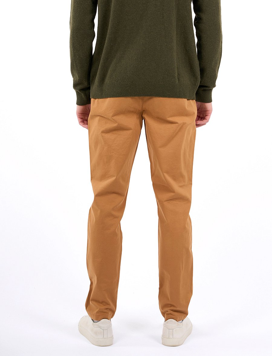 Knowledge Cotton Apparel - Luca slim chino pants - chinos - brown sugar - 3