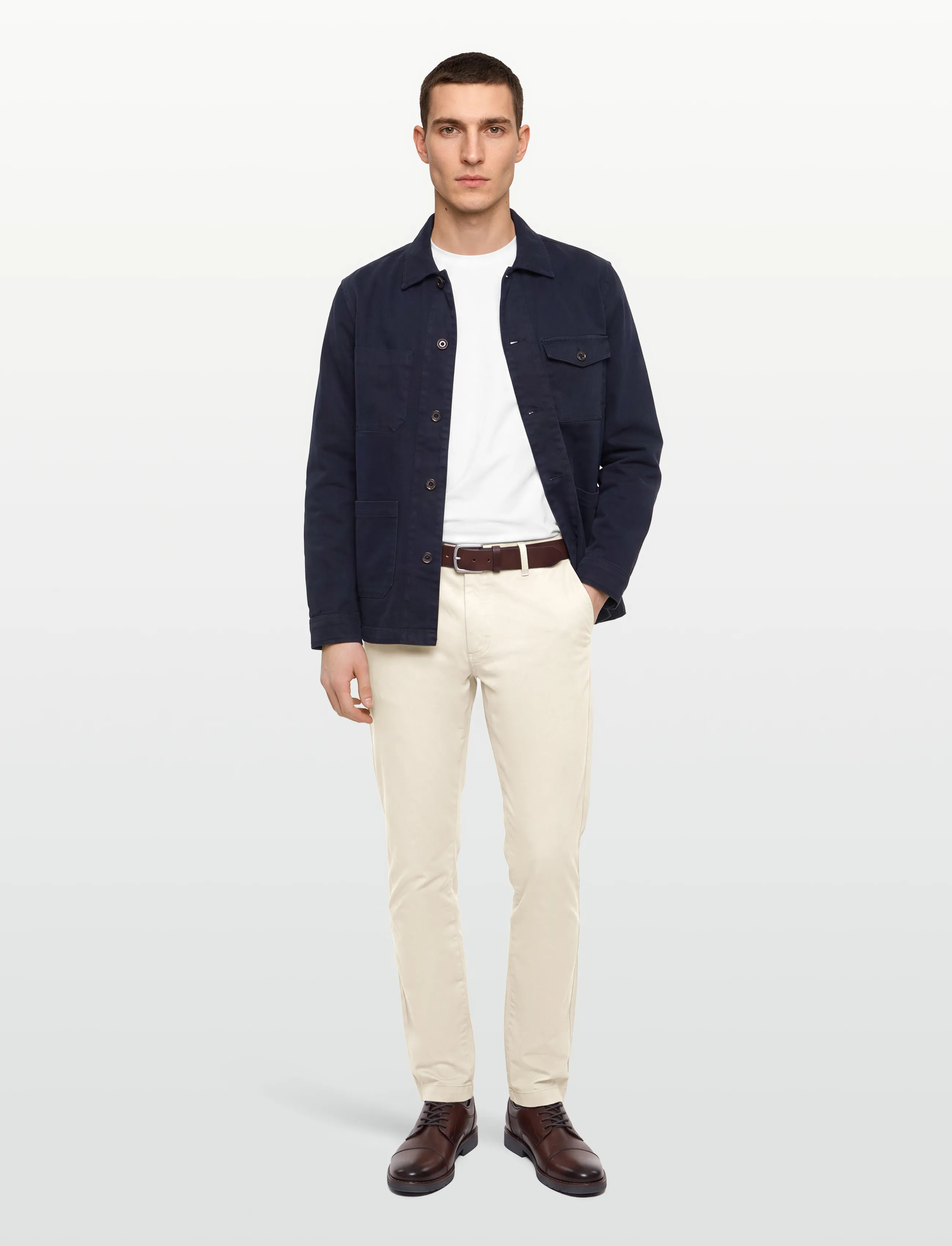 Knowledge Cotton Apparel Luca slim chino pants - Bukser - LIGHT FEATHER GRAY / grey