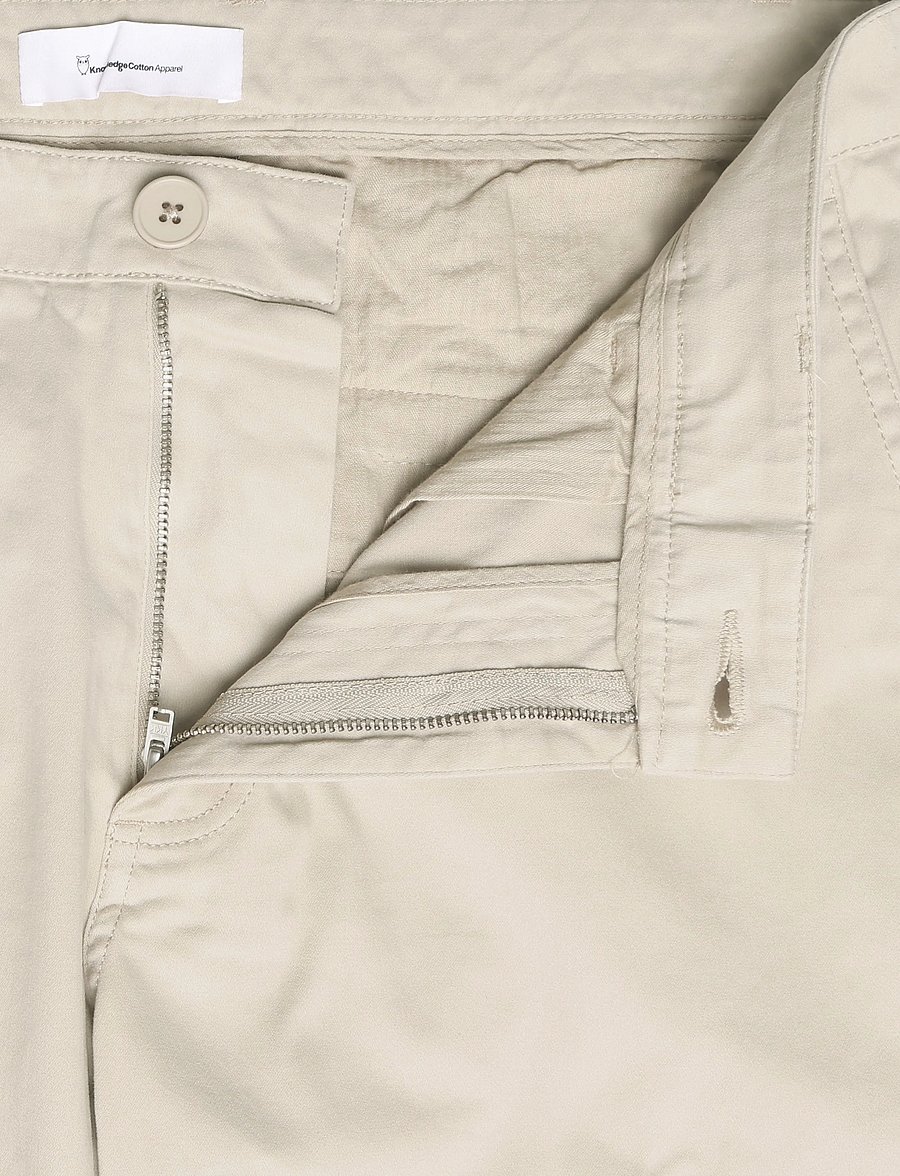 Knowledge Cotton Apparel - Luca slim chino pants - chinos - light feather gray - 3
