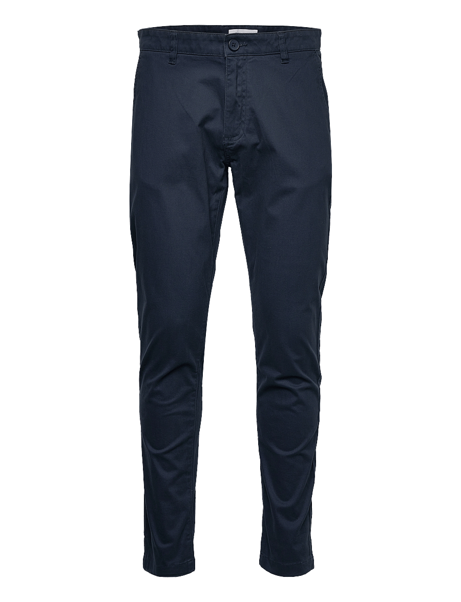 Knowledge Cotton Apparel - Luca slim chino pants - chinos - total eclipse - 1