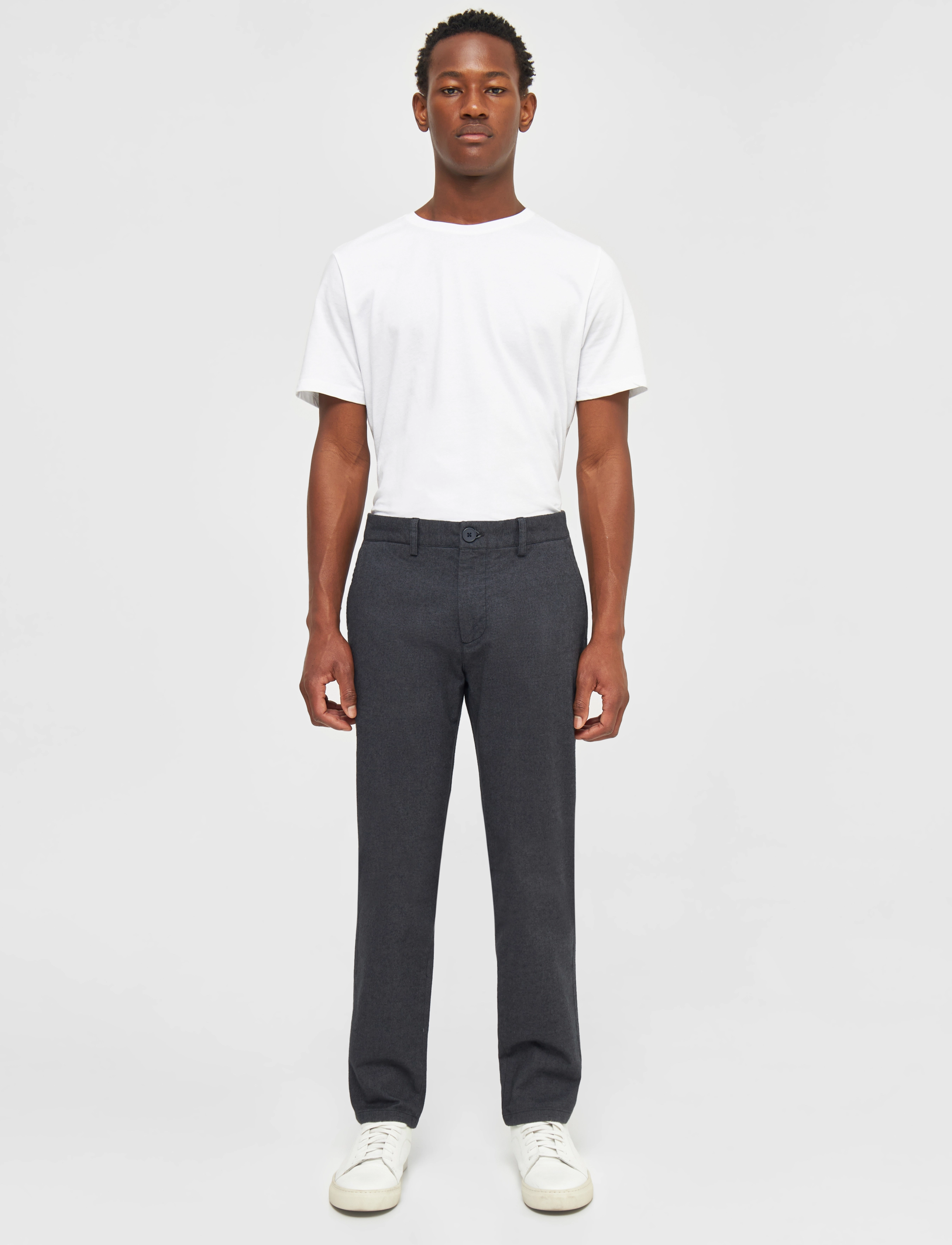 Knowledge Cotton Apparel - CHUCK regular flannel chino pants - - gray pinstripe - 2