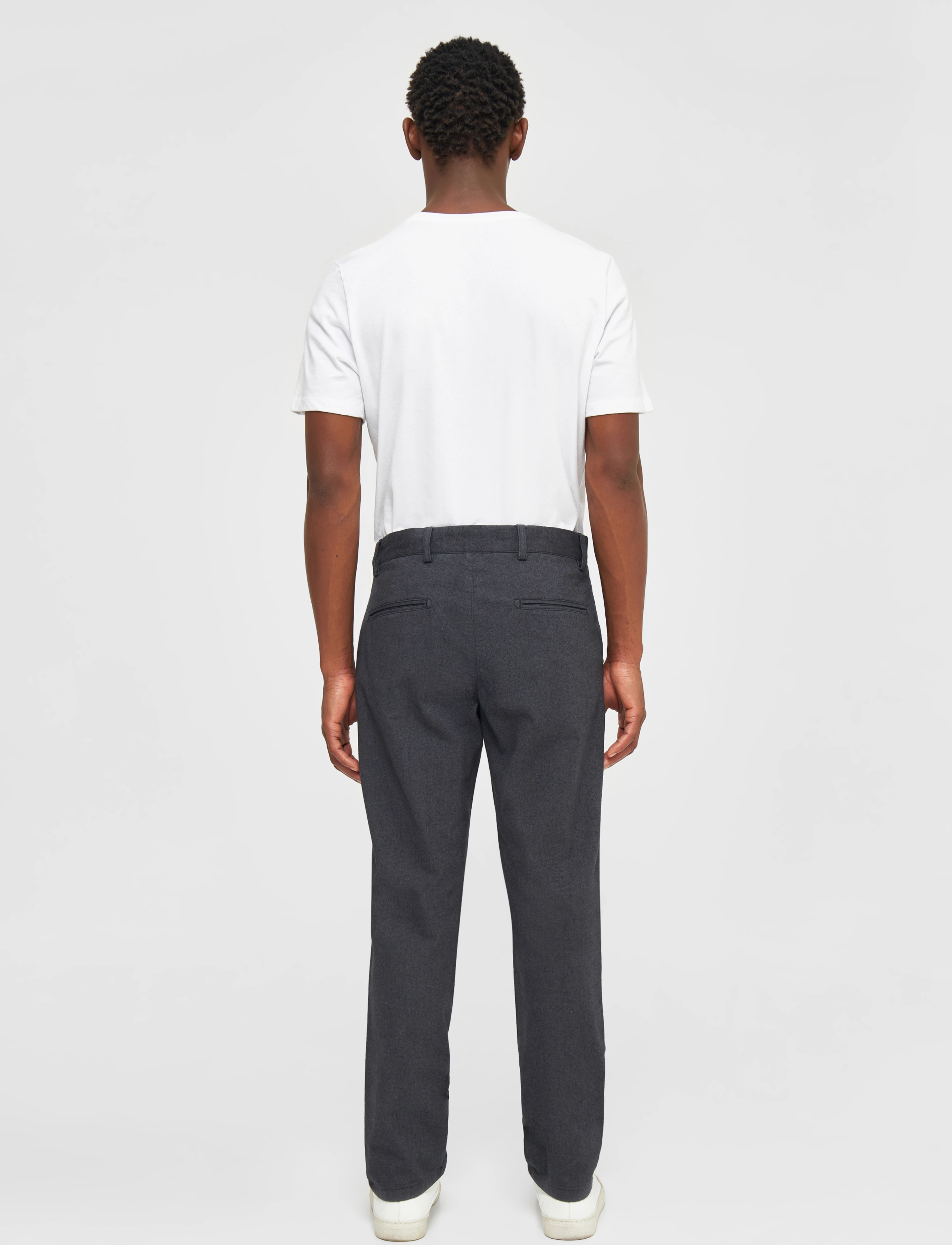 Knowledge Cotton Apparel - CHUCK regular flannel chino pants - - gray pinstripe - 3