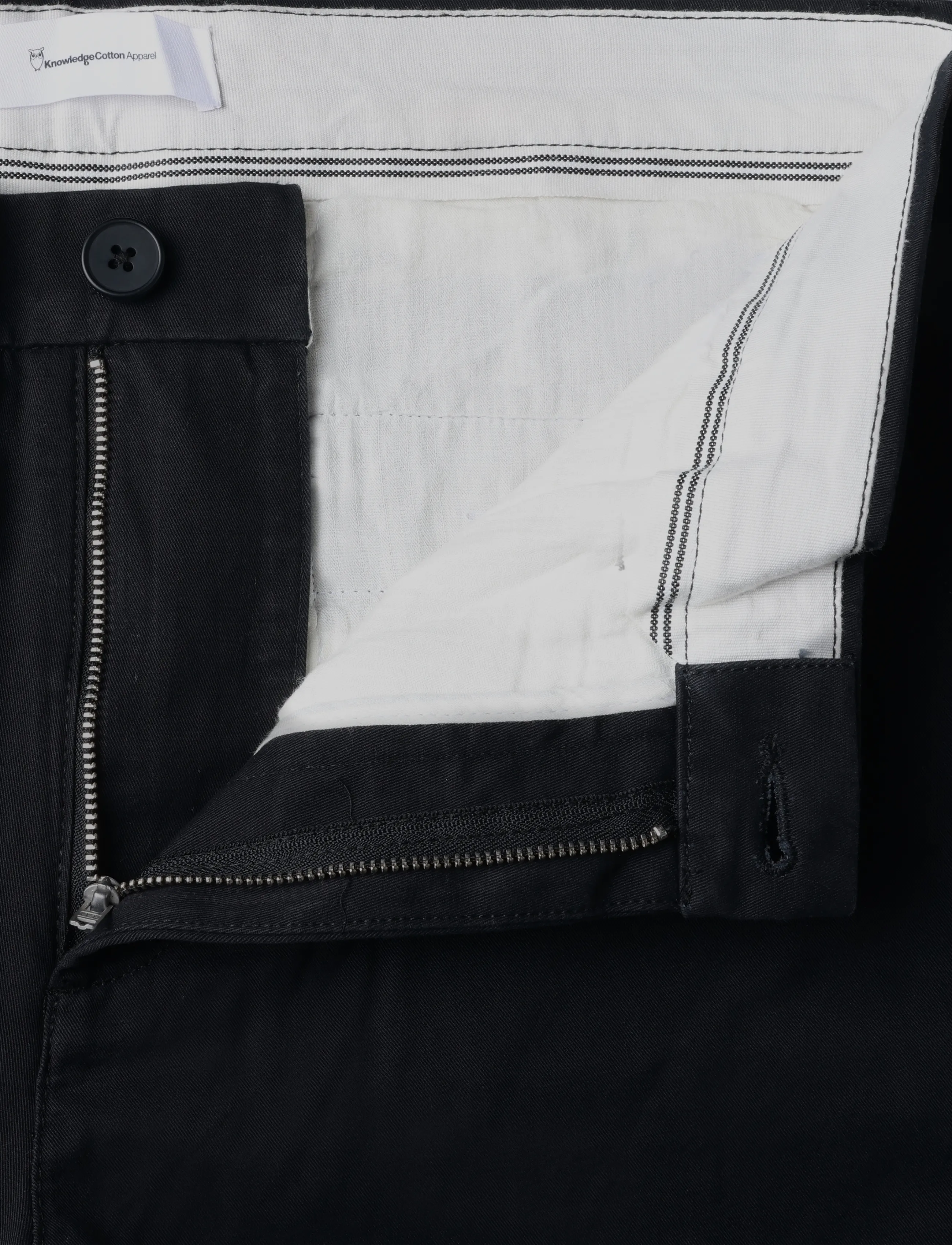 Knowledge Cotton Apparel - Chuck regular chino pants - trousers & jeans - black jet - 2