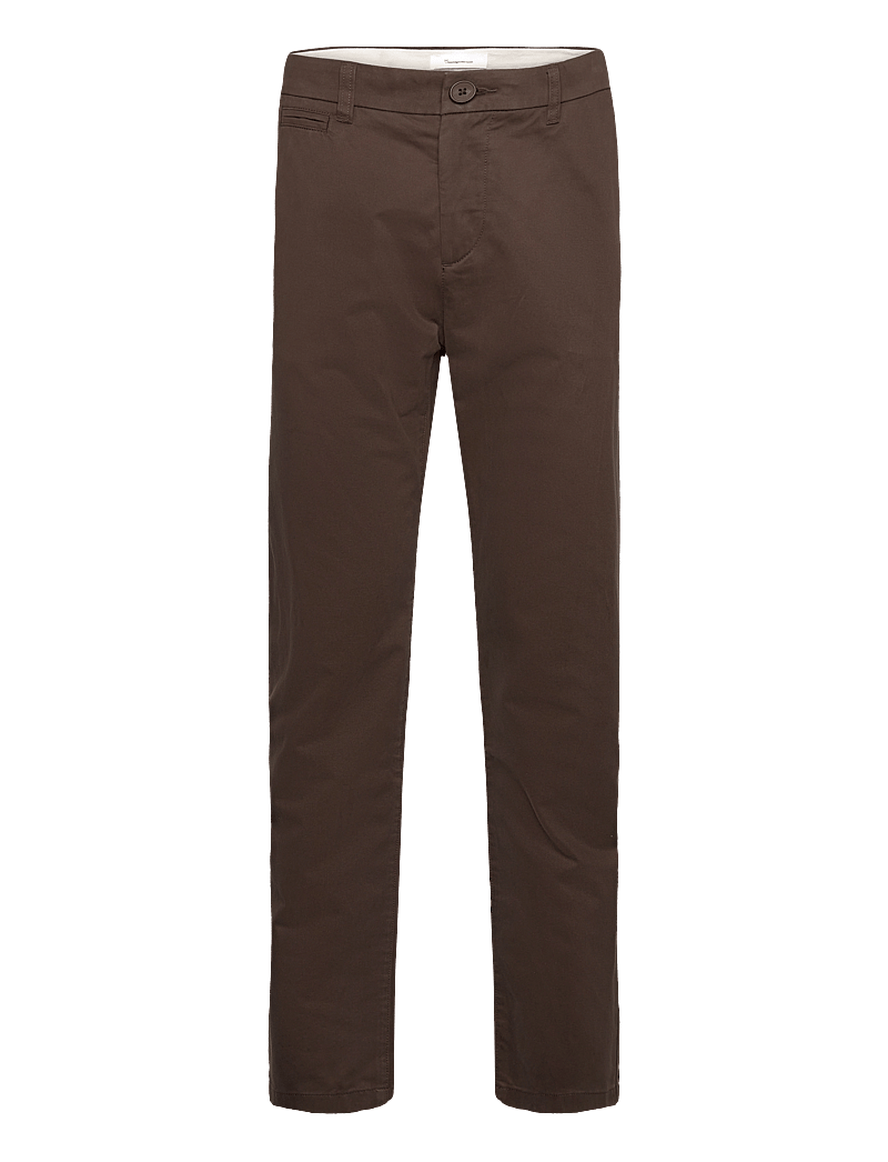 Knowledge Cotton Apparel - CHUCK regular chino twill pants - G - chinos - demitasse (brown) - 0