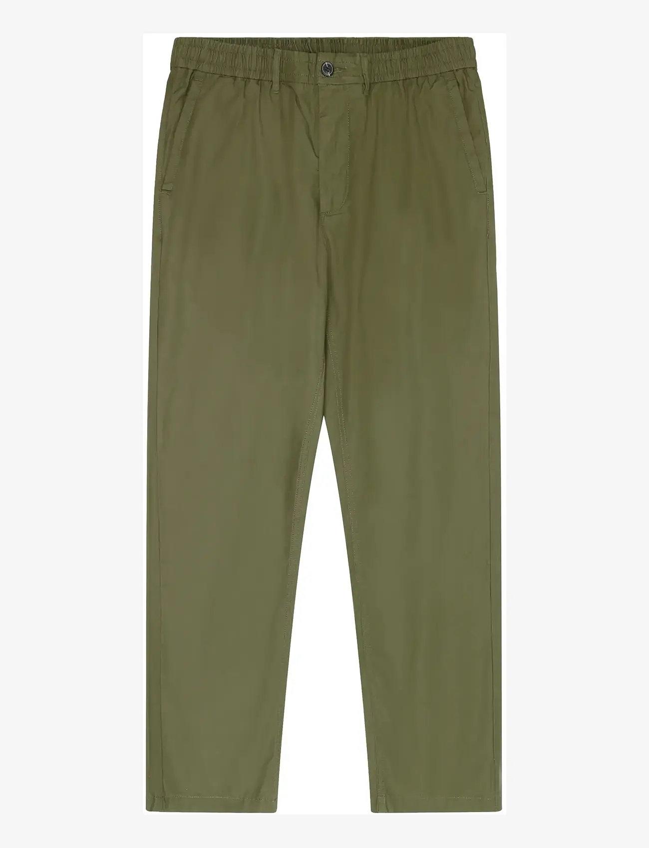 Knowledge Cotton Apparel - Tim tapered chino pants - casual bukser - burned olive - 0