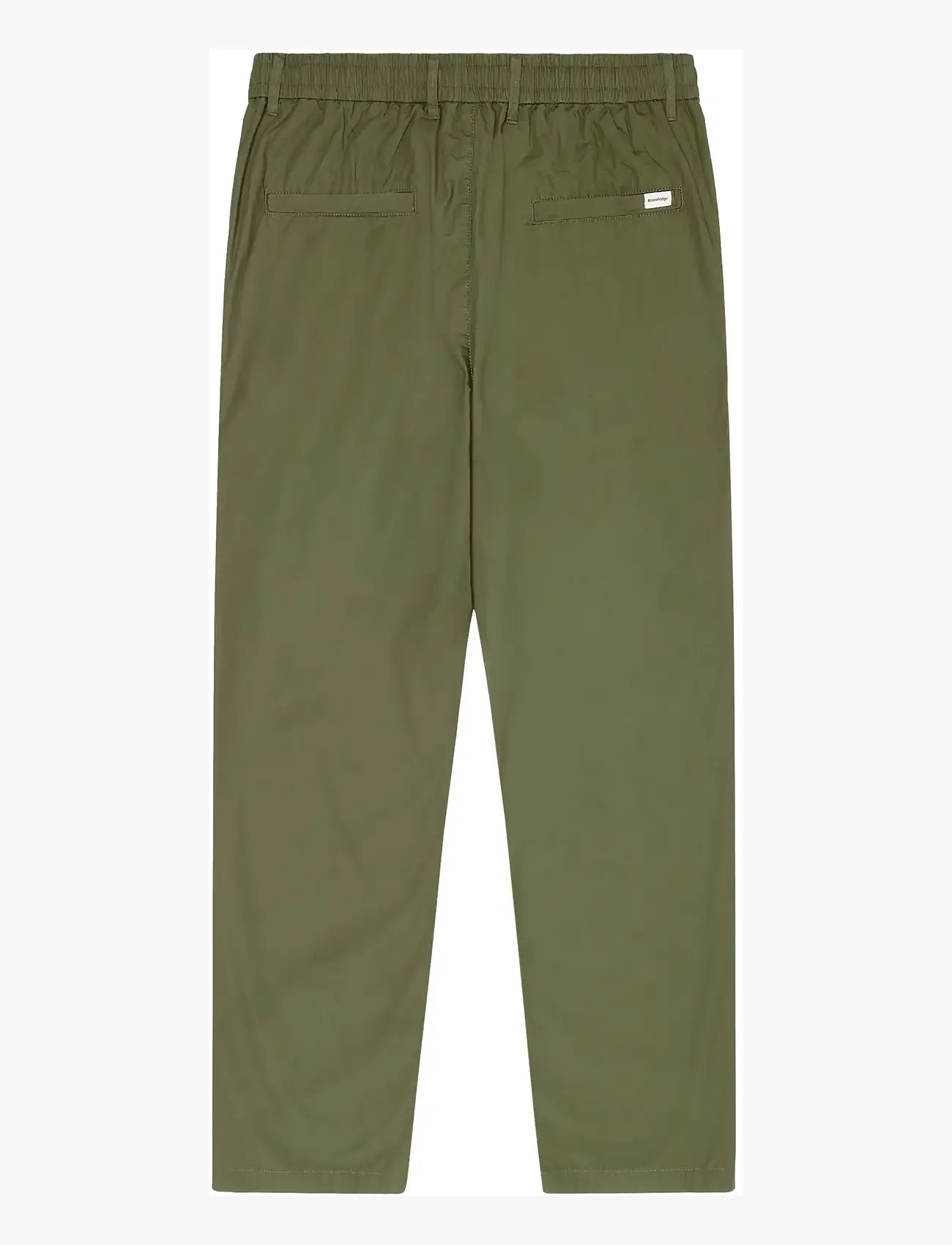 Knowledge Cotton Apparel - Tim tapered chino pants - casual bukser - burned olive - 1