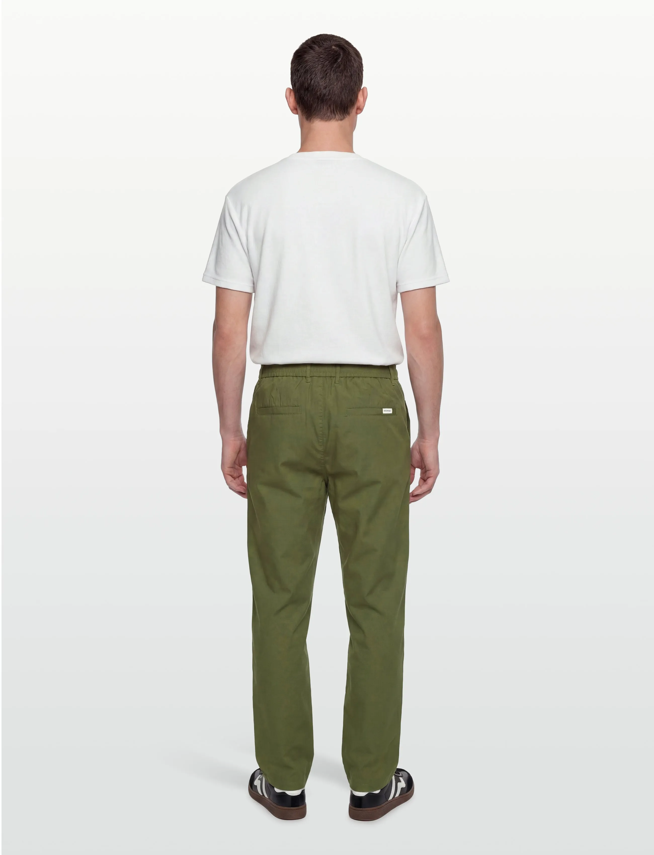 Knowledge Cotton Apparel - Tim tapered chino pants - casual - burned olive - 4