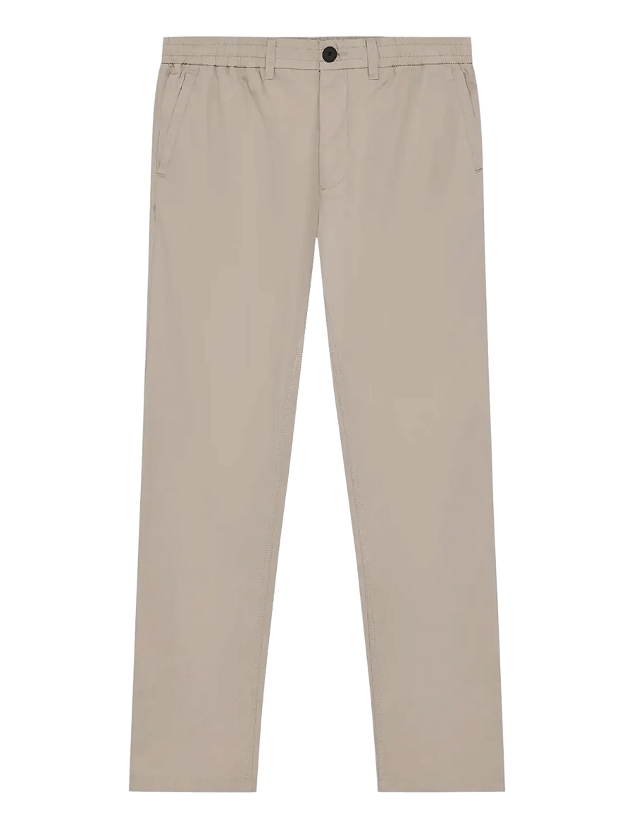 Knowledge Cotton Apparel - Tim tapered chino pants - casual trousers - light feather gray - 1