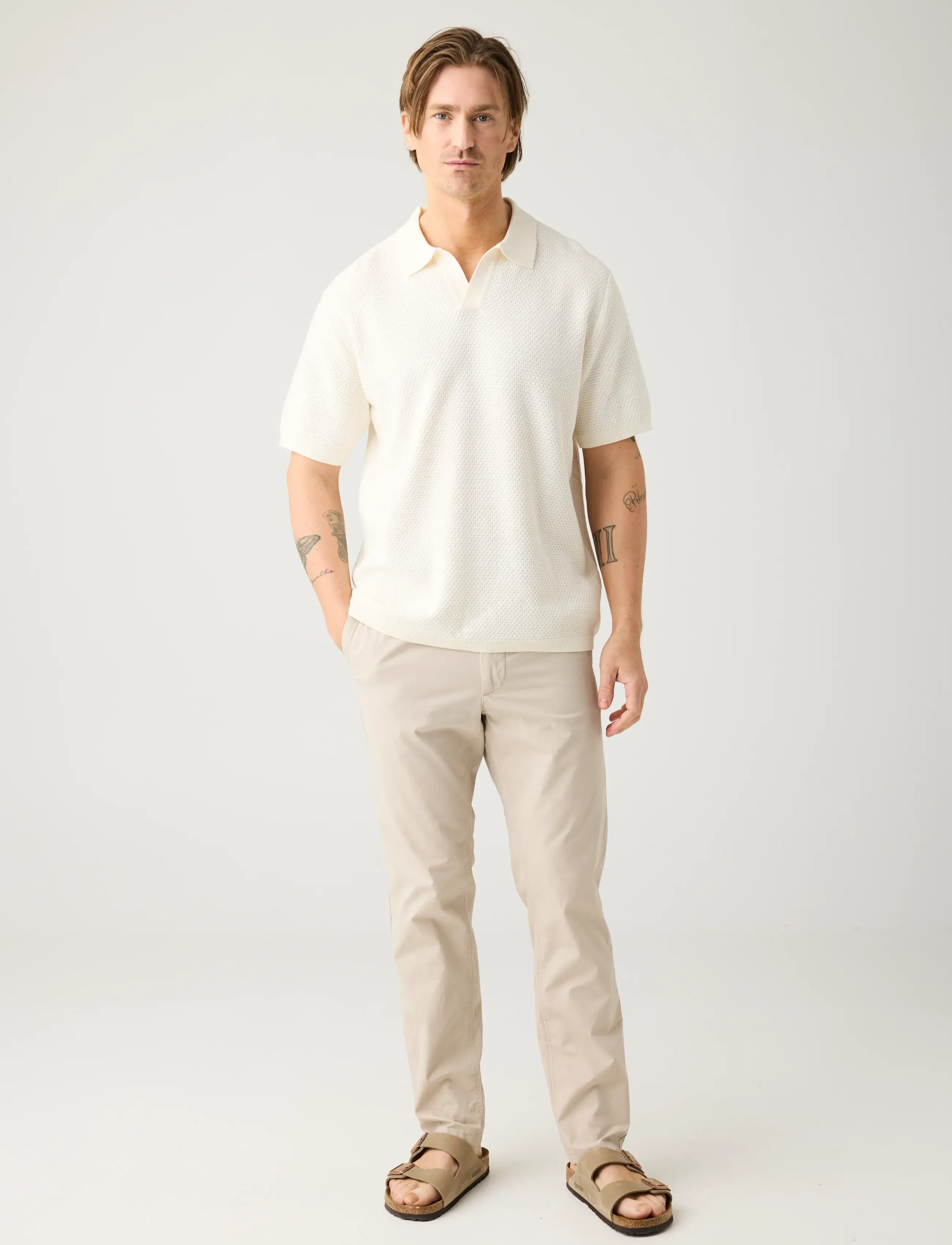 Knowledge Cotton Apparel Tim tapered chino pants - Hosen - LIGHT FEATHER GRAY / beige