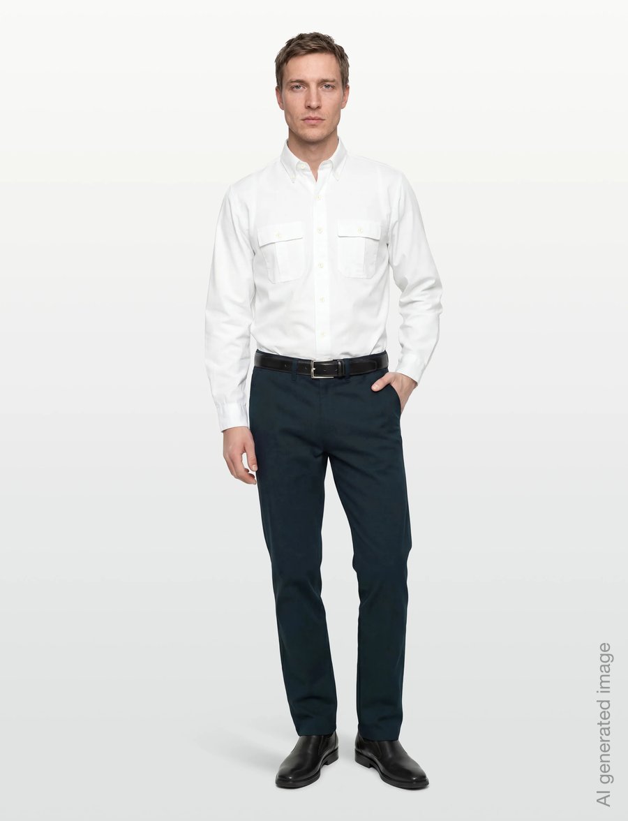 Knowledge Cotton Apparel - Tim tapered chino pants - freizeithosen - total eclipse - 0