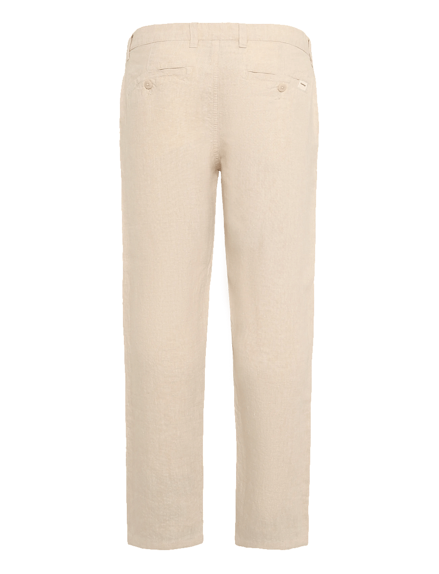 Knowledge Cotton Apparel - Chuck regular linen pants - linnebyxor - yarndyed - light feather gray - 1
