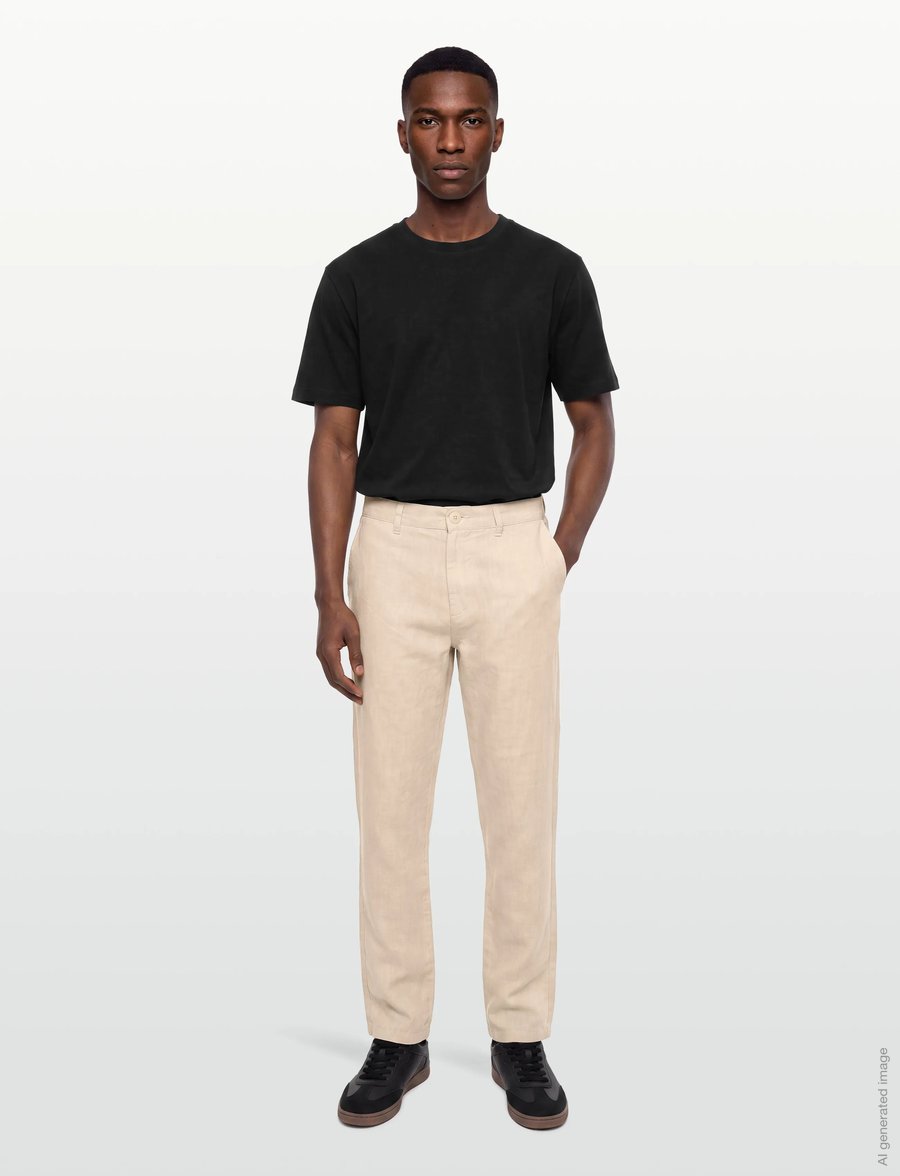 Knowledge Cotton Apparel - Chuck regular linen pants - leinenhosen - yarndyed - light feather gray - 0