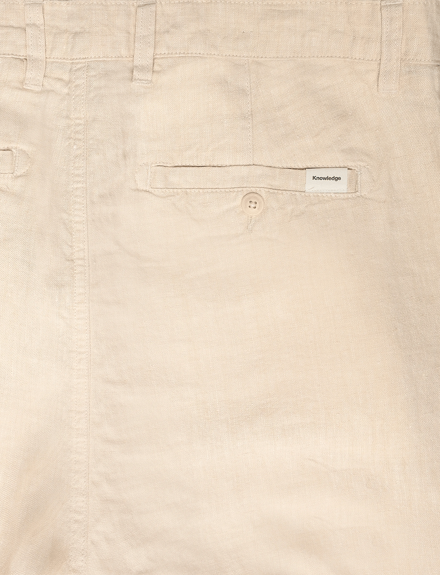Knowledge Cotton Apparel - Chuck regular linen pants - linnebyxor - yarndyed - light feather gray - 2