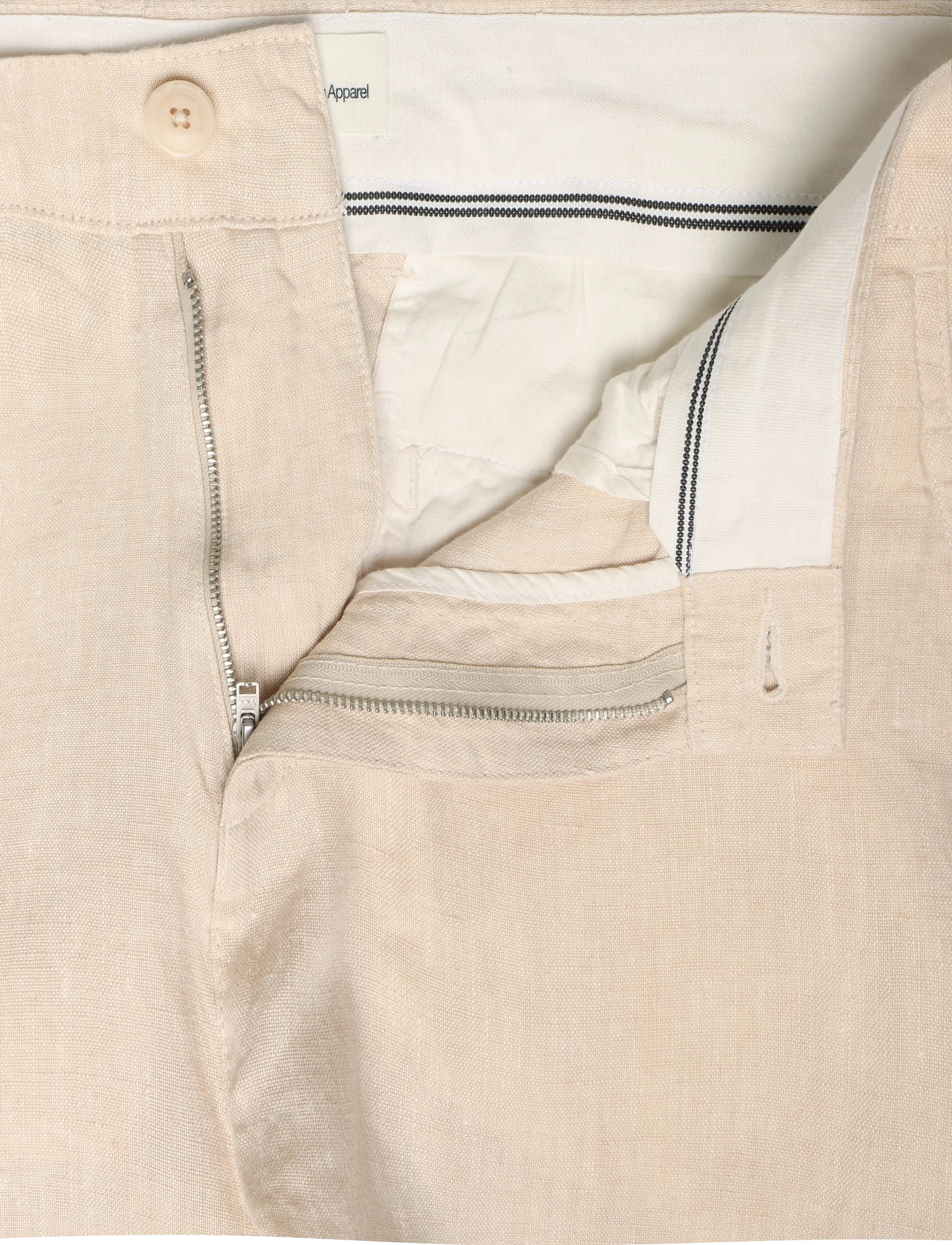 Knowledge Cotton Apparel - Chuck regular linen pants - linnebyxor - yarndyed - light feather gray - 3