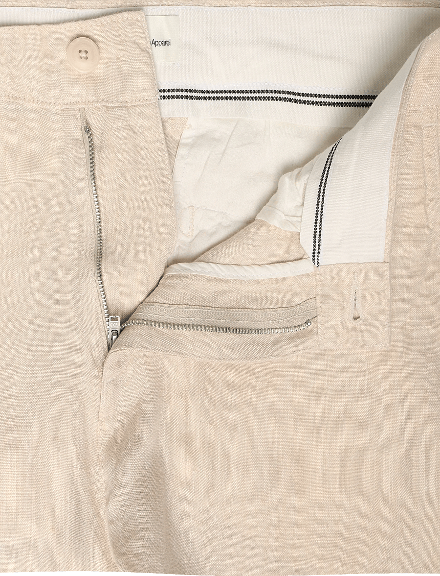 Knowledge Cotton Apparel - Chuck regular linen pants - linnebyxor - yarndyed - light feather gray - 3
