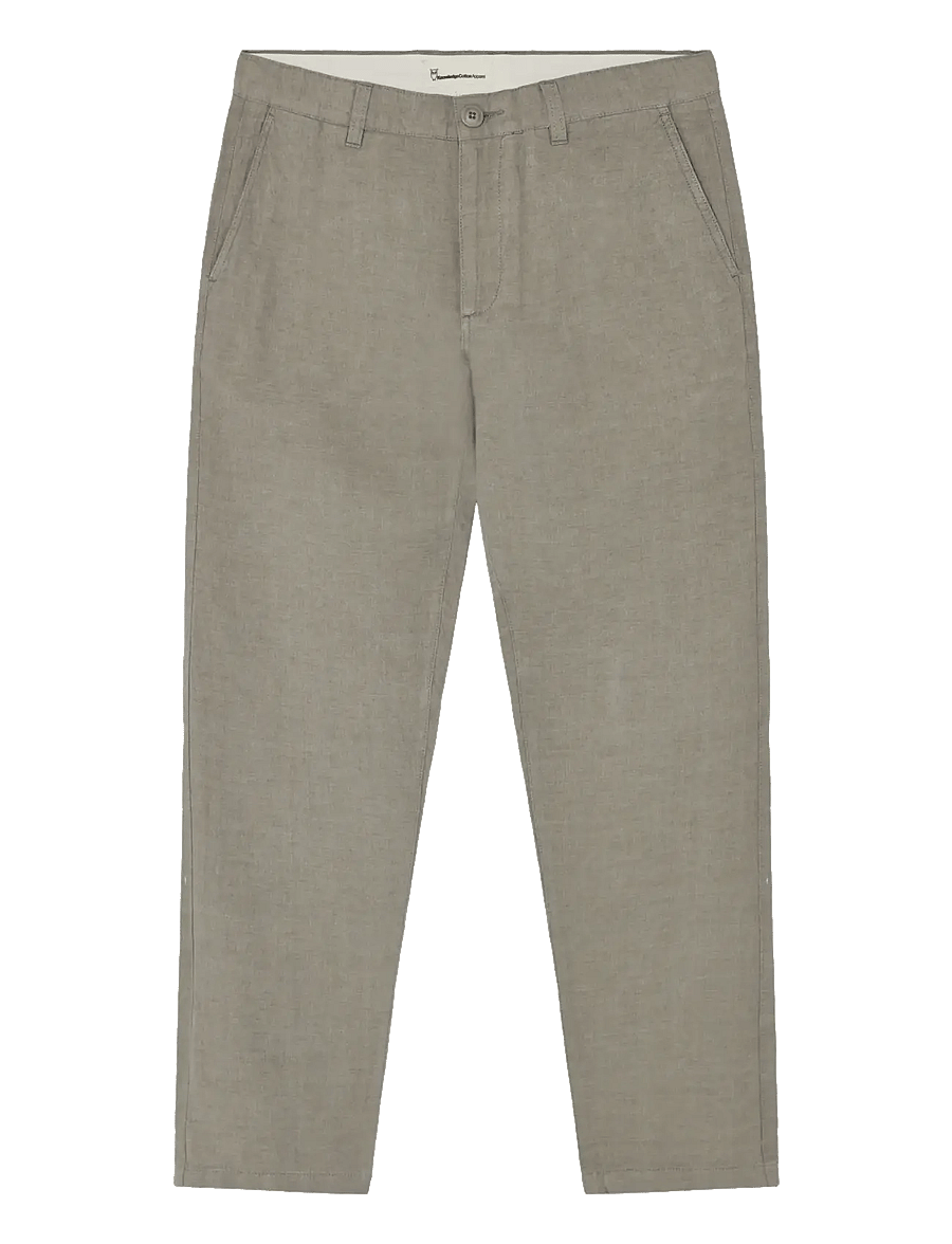 Knowledge Cotton Apparel - Chuck regular linen pants - leinenhosen - twill - yarndyed - 0