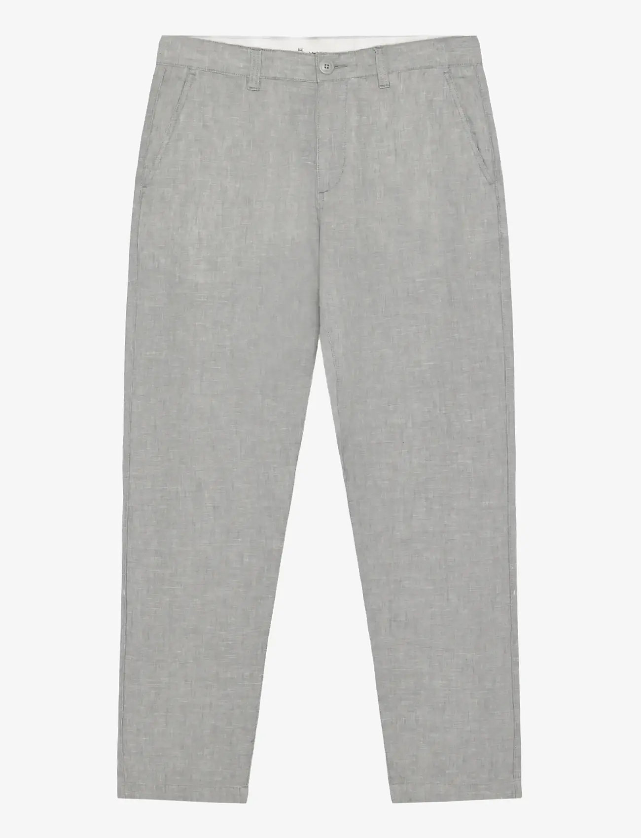 Knowledge Cotton Apparel - Chuck regular linen pants - ultimate grey - yarndyed - 1