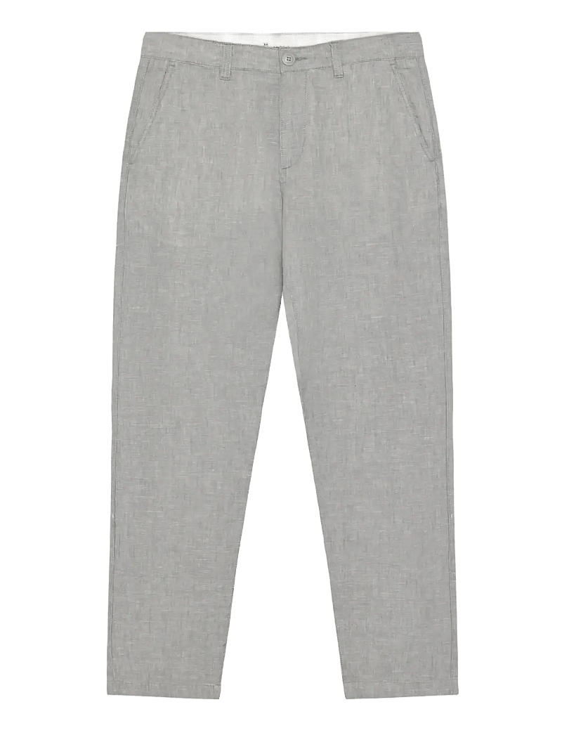 Knowledge Cotton Apparel - Chuck regular linen pants - ultimate grey - yarndyed - 1