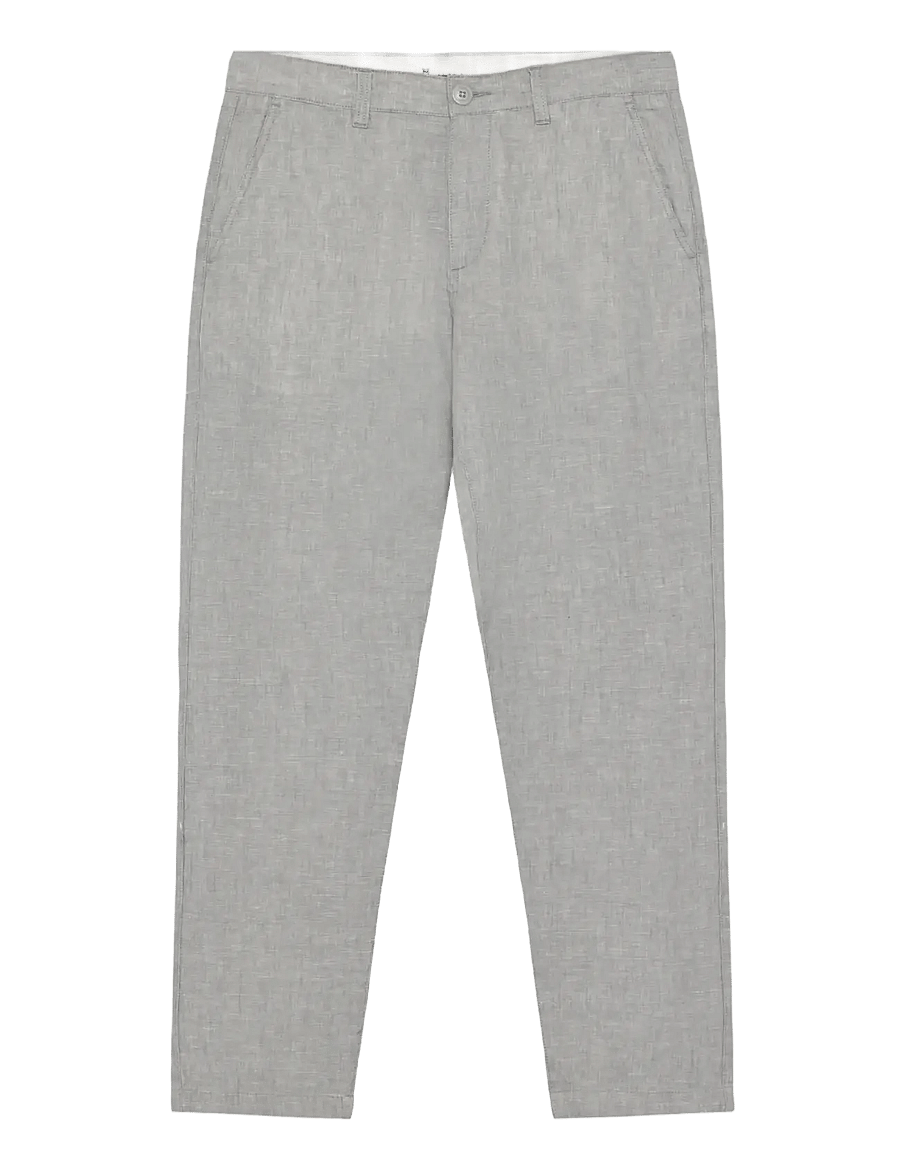 Knowledge Cotton Apparel - Chuck regular linen pants - leinenhosen - ultimate grey - yarndyed - 1