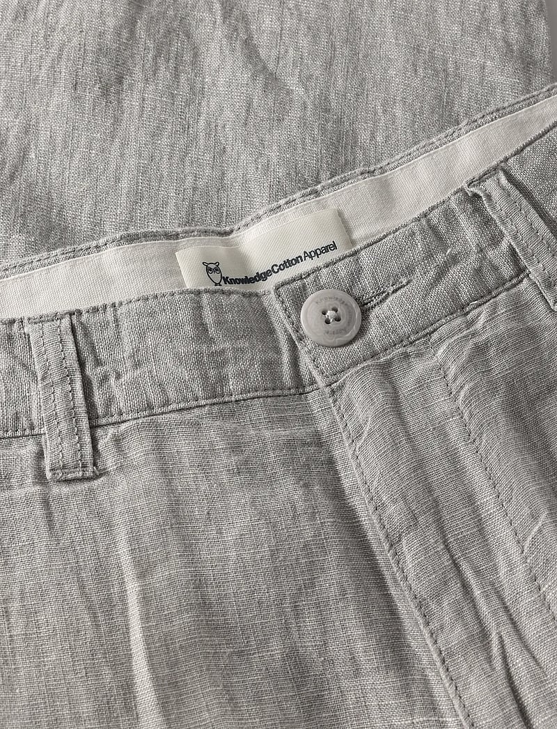 Knowledge Cotton Apparel - Chuck regular linen pants - ultimate grey - yarndyed - 3