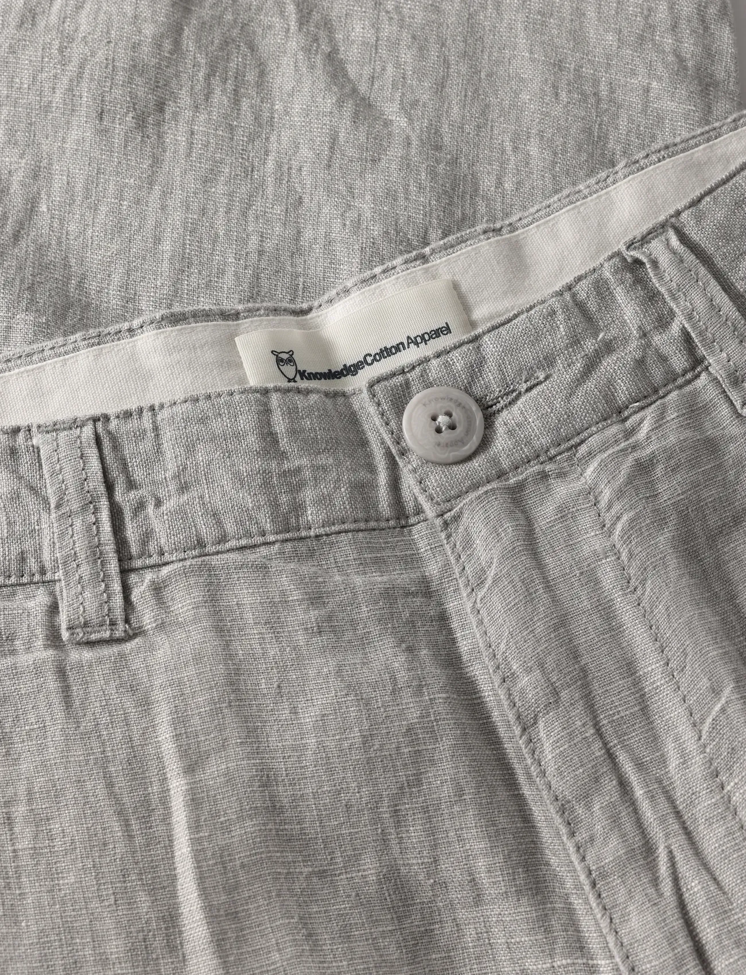 Knowledge Cotton Apparel - Chuck regular linen pants - leinenhosen - ultimate grey - yarndyed - 3
