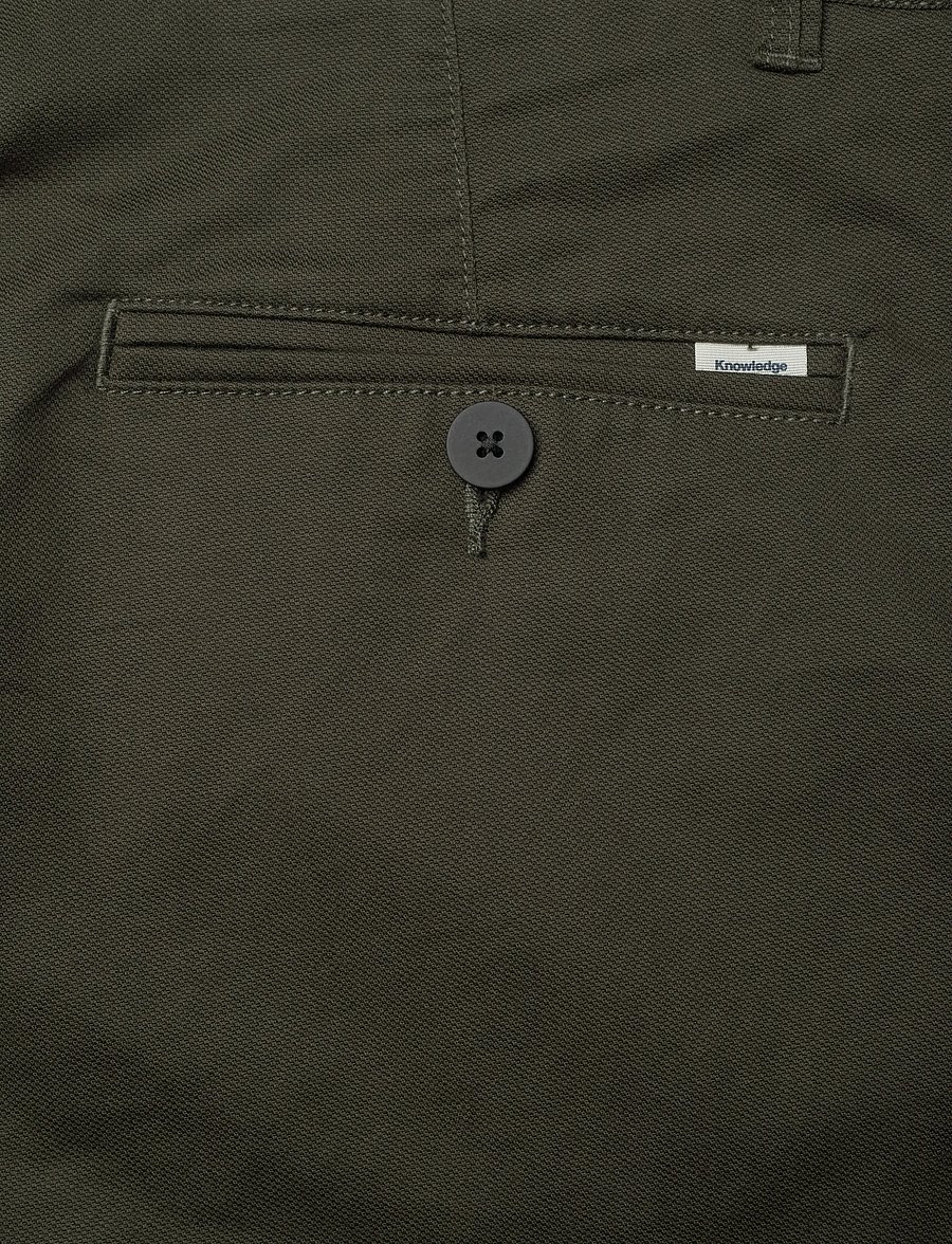 Knowledge Cotton Apparel - Chuck regular canvas pants - kostymbyxor - forrest night - 4