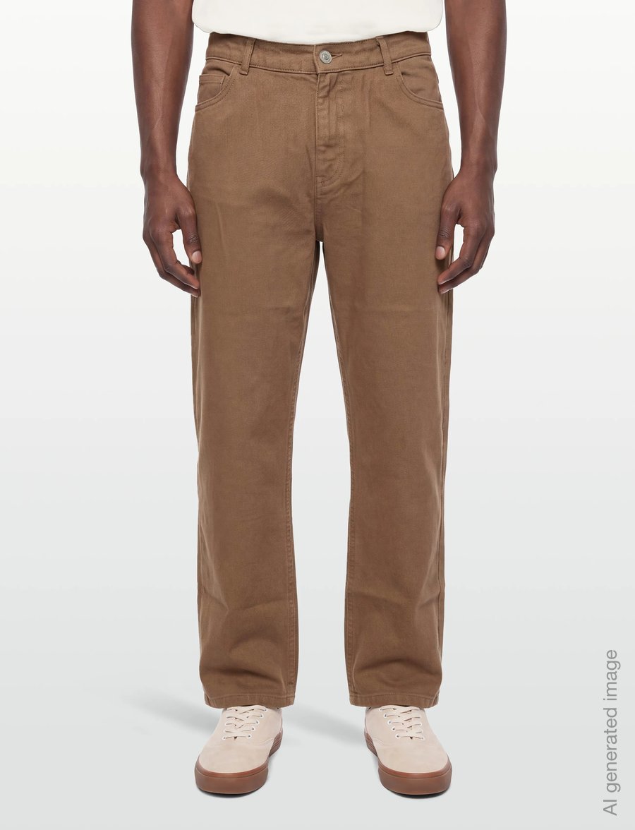 Knowledge Cotton Apparel - Flint wide twill pants - regular jeans - tiramisu - 3